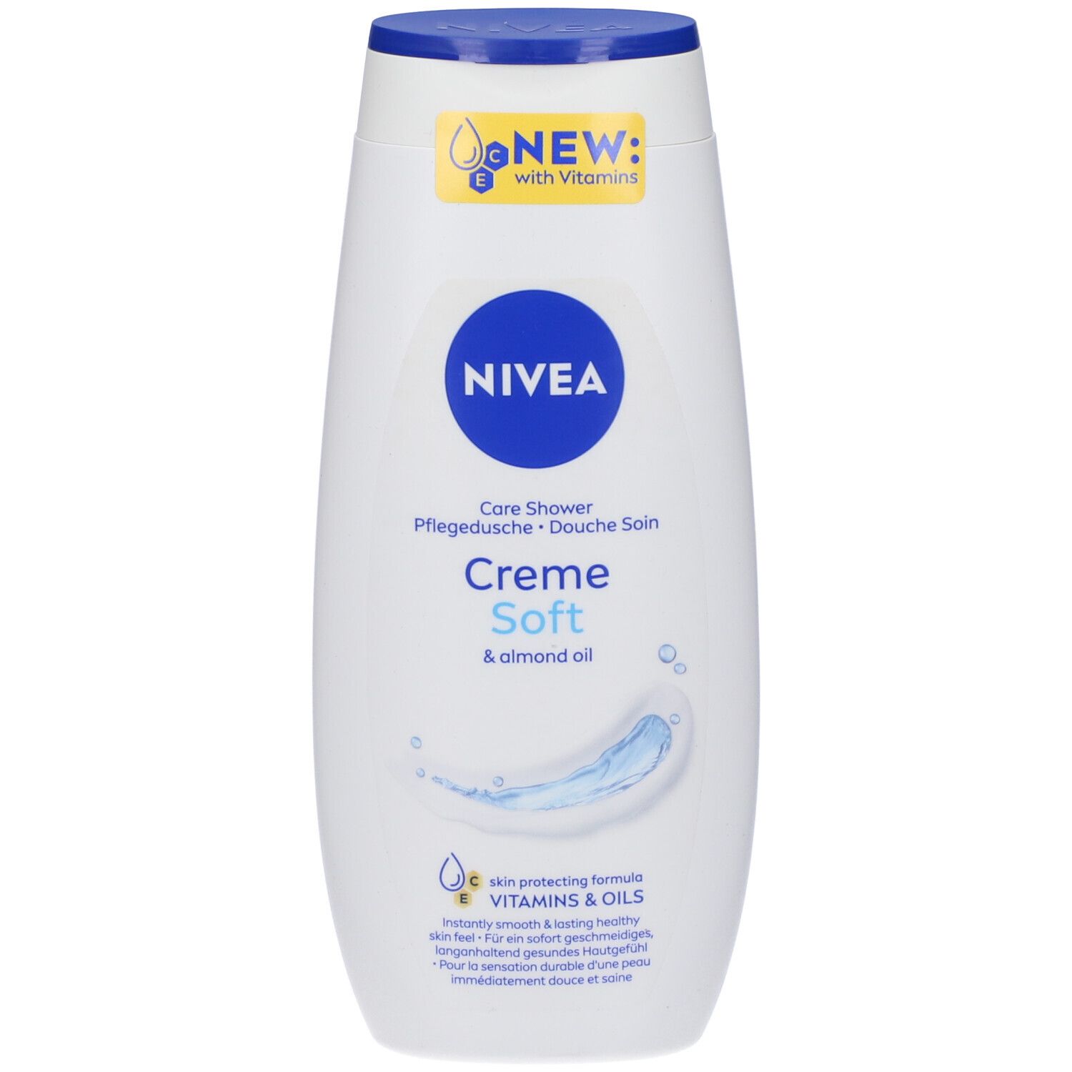 Nivea Bagnodoccia Creme Soft 250 ml, Bagnoschiuma cremoso con Olio di Mandorla delicato e Idratante