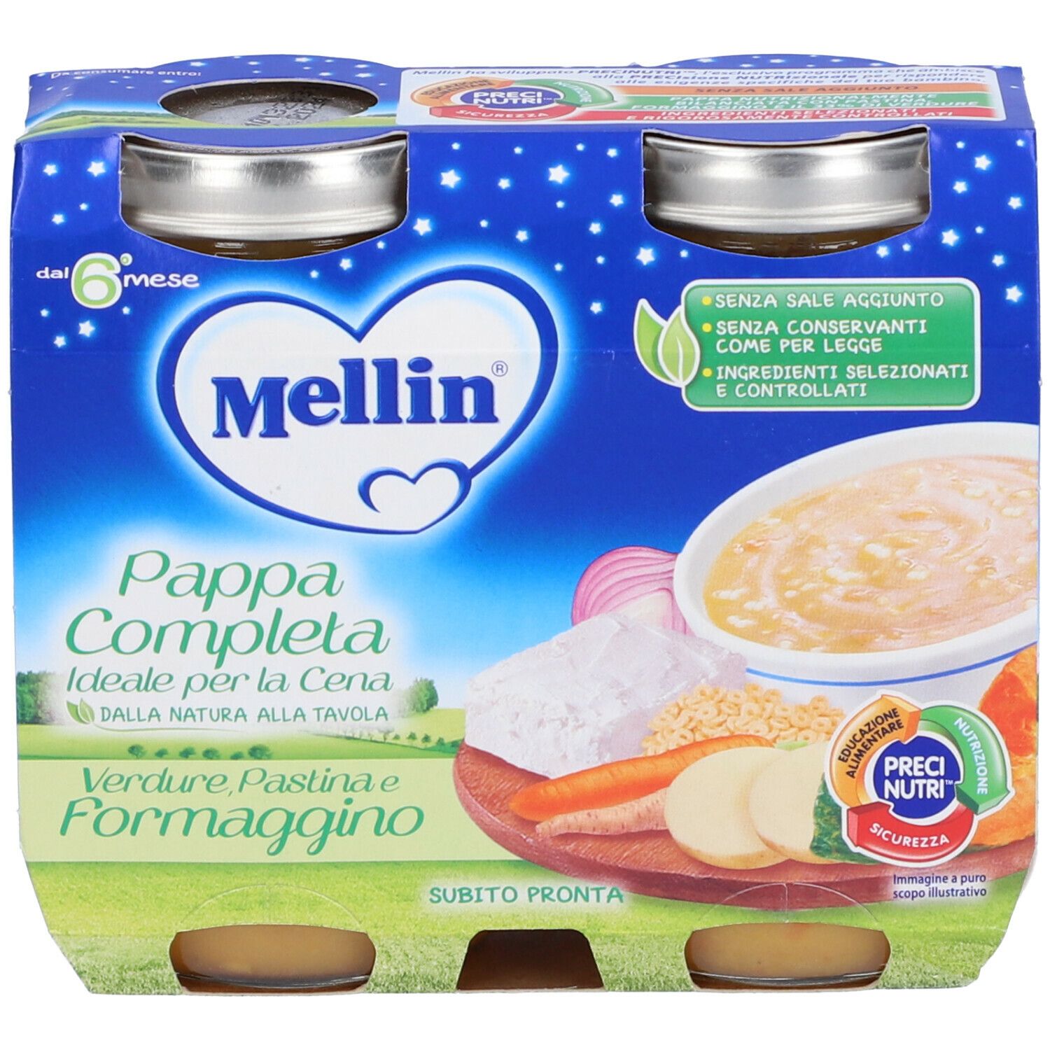 Mellin Cena Pastina Verd Form 2x200 g