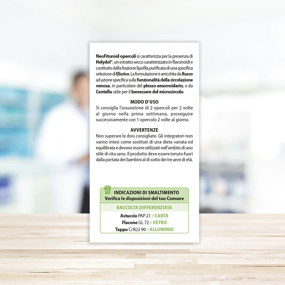 Retro della confezione. Istruzioni per l'uso e informazioni sullo smaltimento.