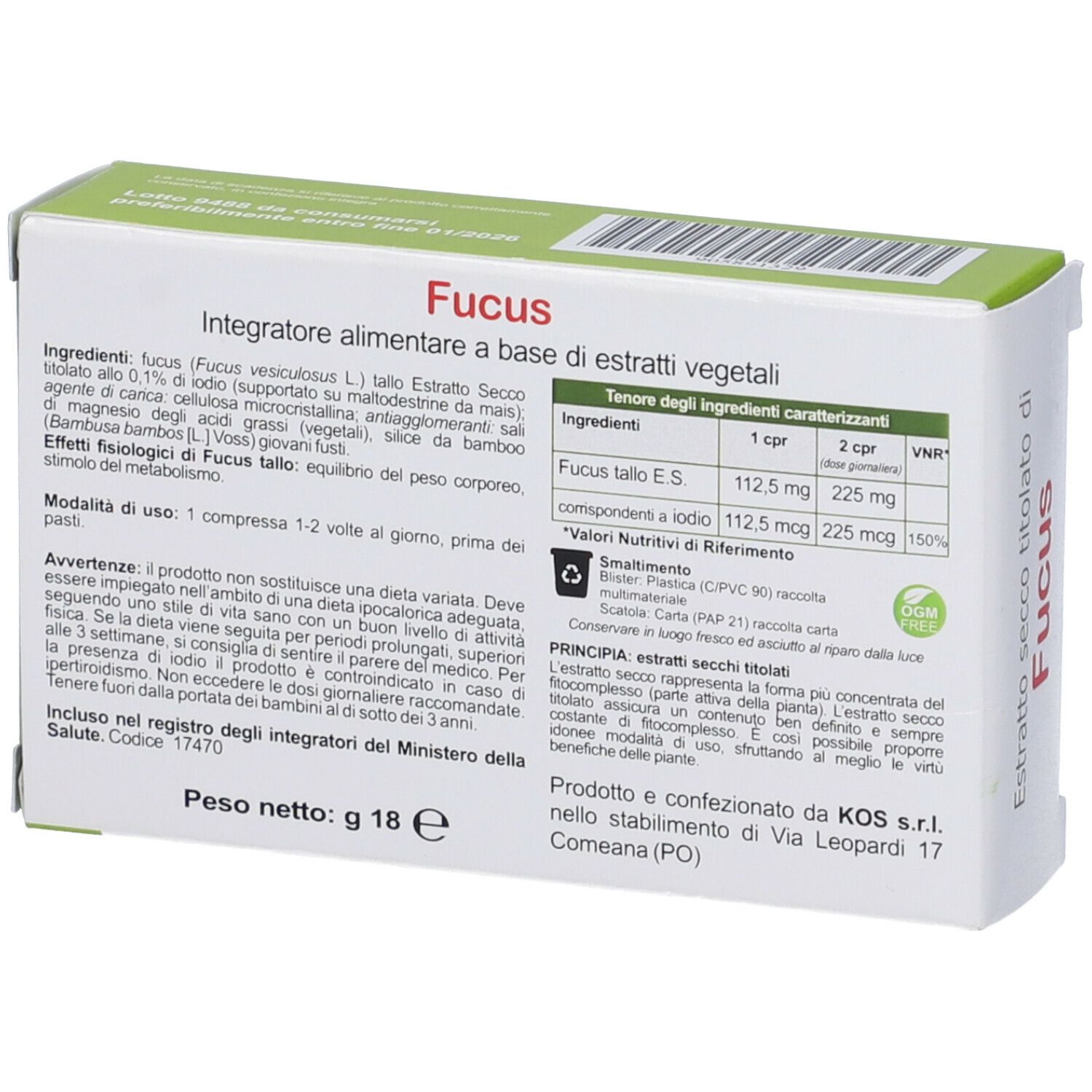 KOS Fucus Estratto Secco Compresse