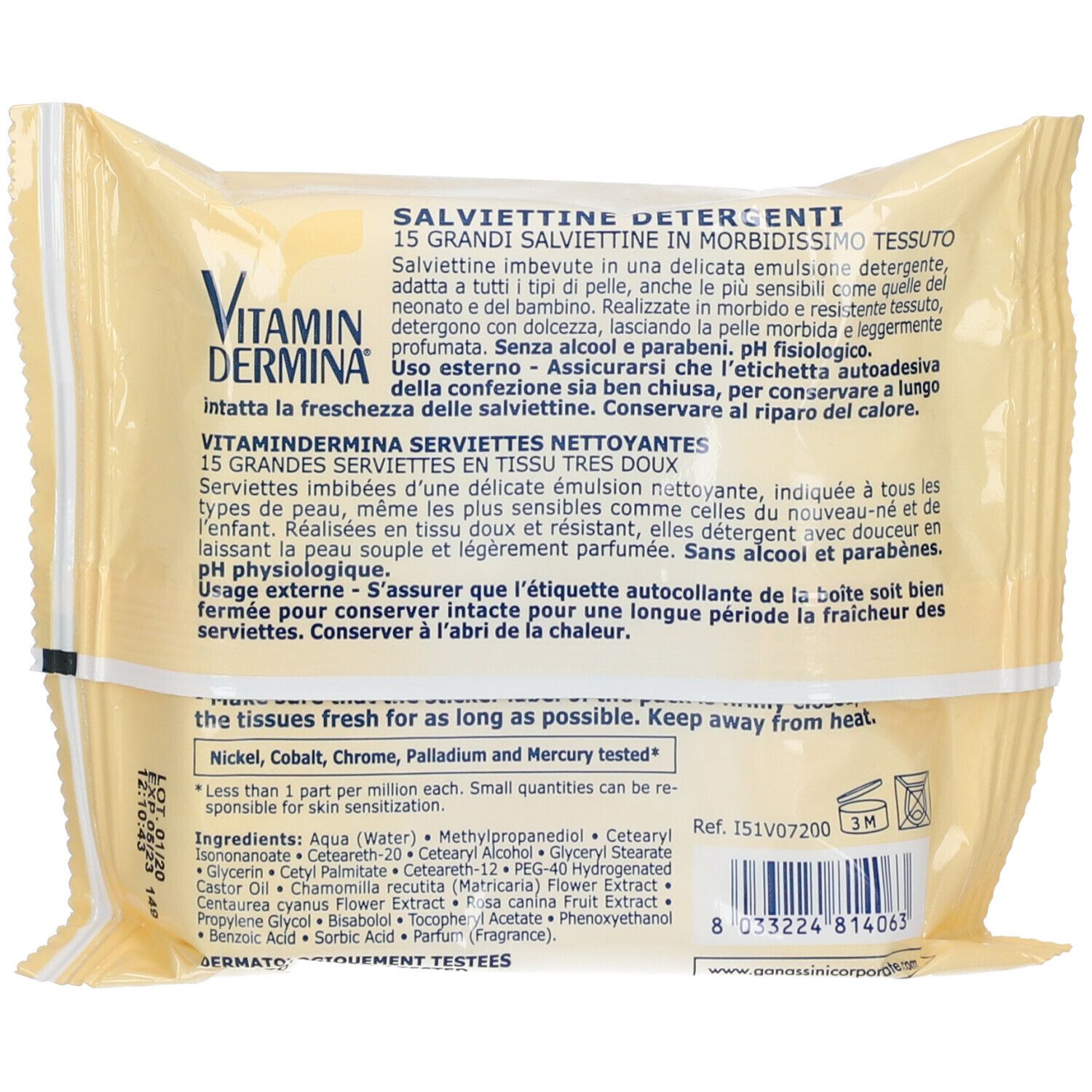 Vitamin Dermina® 15 Salviettine Detergenti