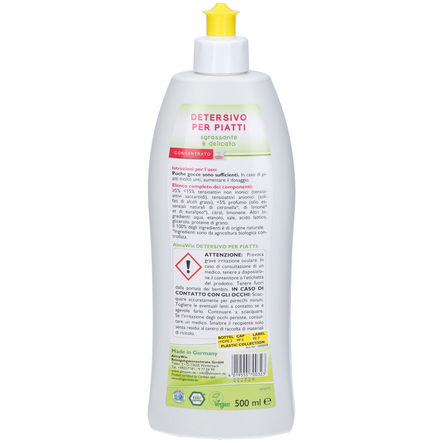 Almawin Detersivo Per Piatti A Mano 500 Ml