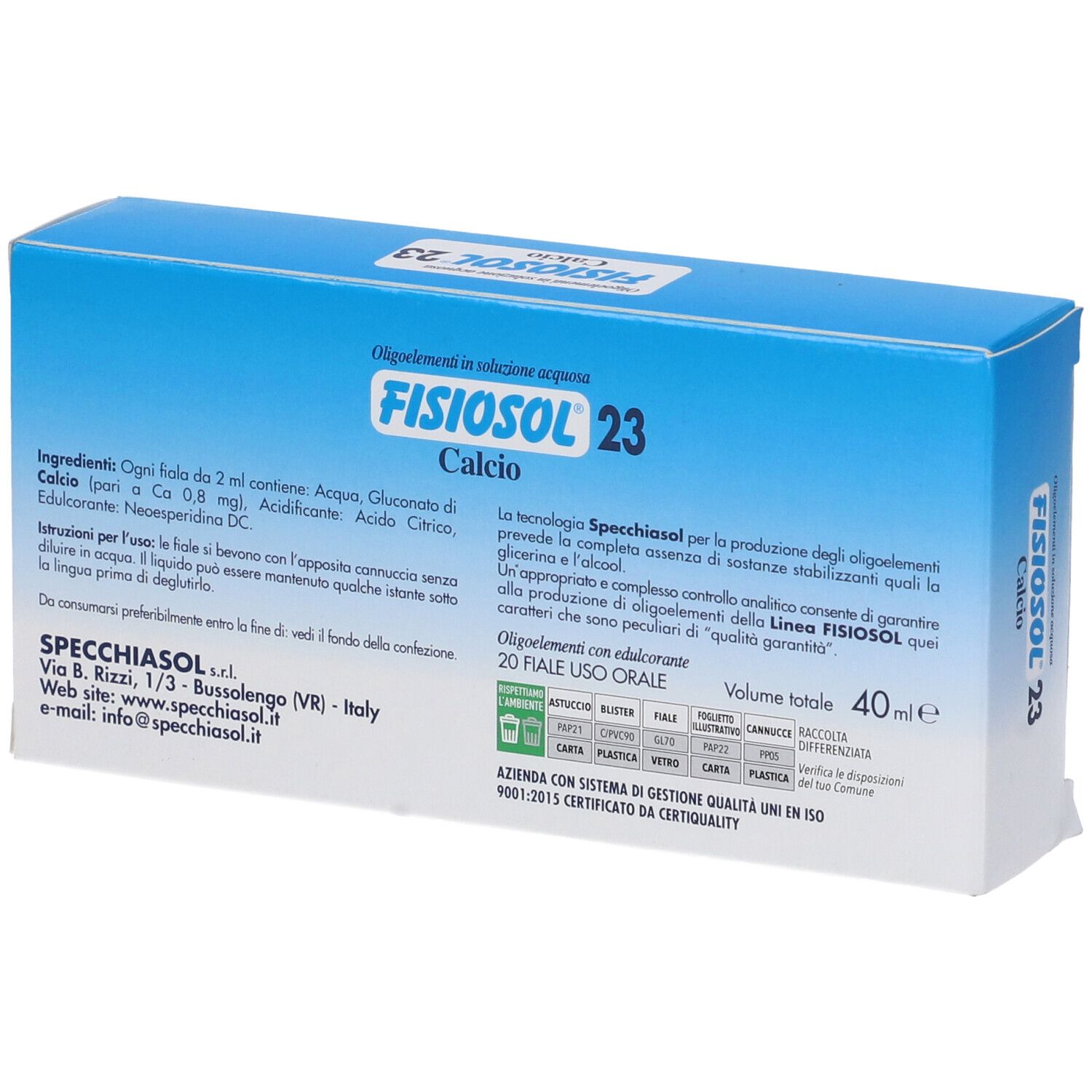 Fisiosol 23 Ca 20F 2Ml