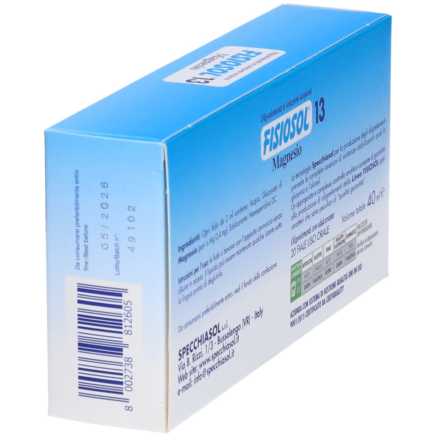 FISIOSOL 13 MG 20F 2ML