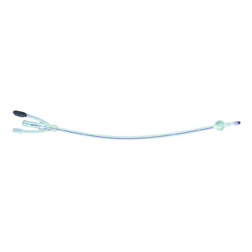 Catetere Foley In Silicone Trasparente A 3 Vie Con Palloncino 5-30Ml Diametro Ch20 6,66Mm Lunghezza 40Cm