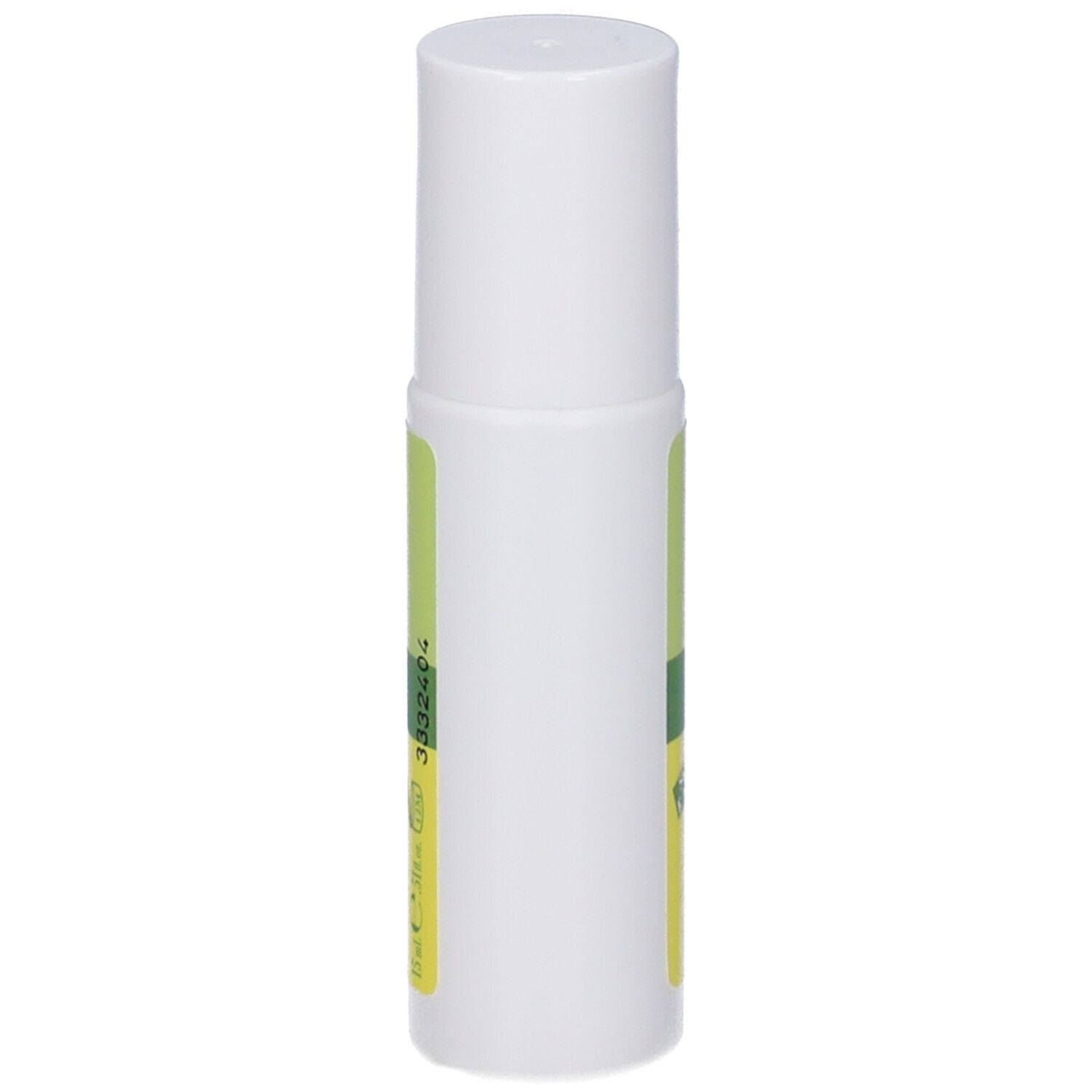Stick Roll-on Zanzhelan. Stick roll-on bianco con etichette verdi e gialle. Testo: Zanzhelan, Stick Roll-on Dopo Puntura.