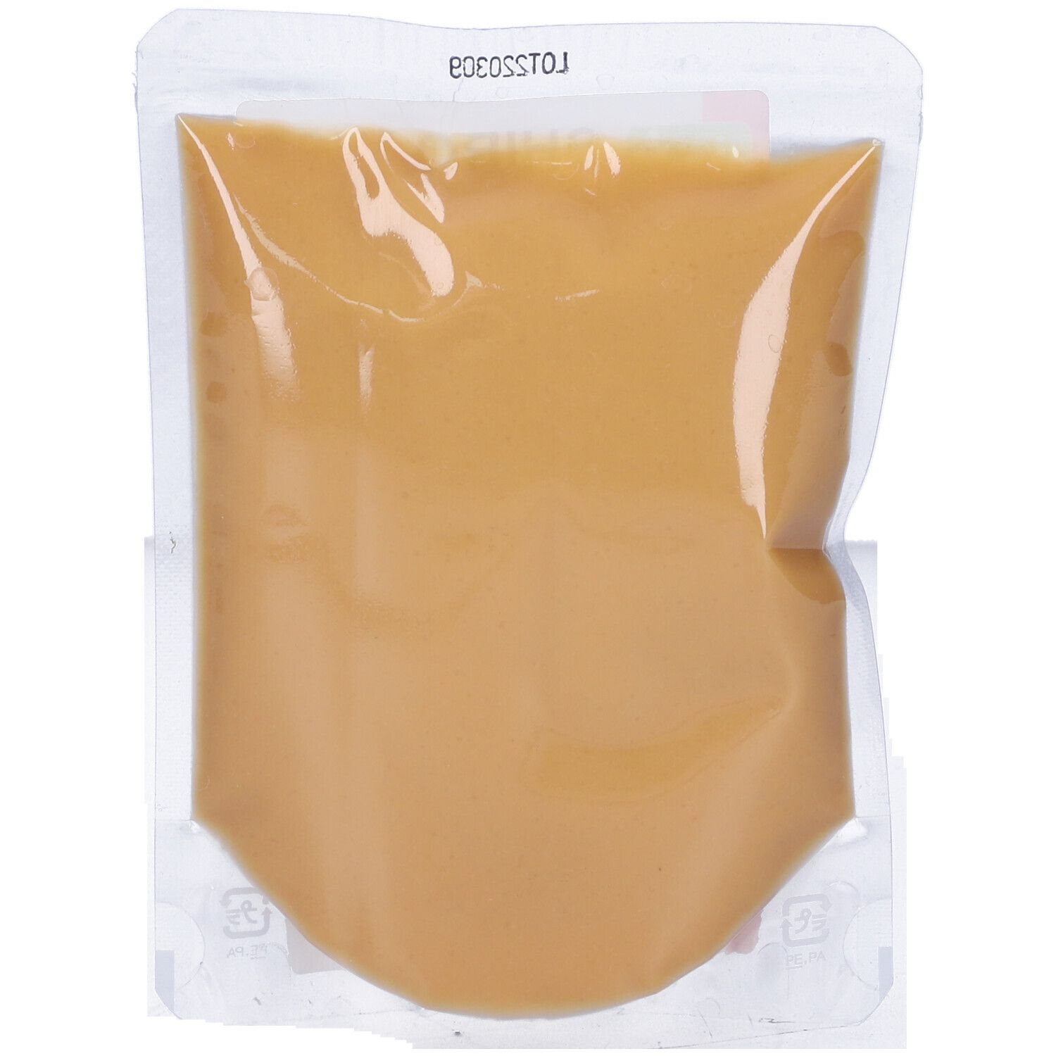 Confezione trasparente con contenuto color crema. Nessun altro dettaglio visibile.