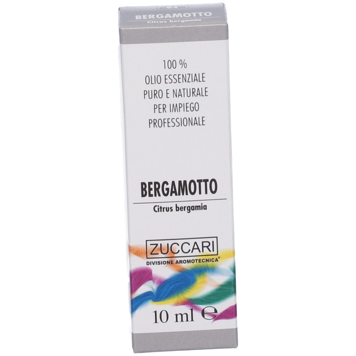 Scatola informativa. Scritta: Bergamotto, 10 ml.