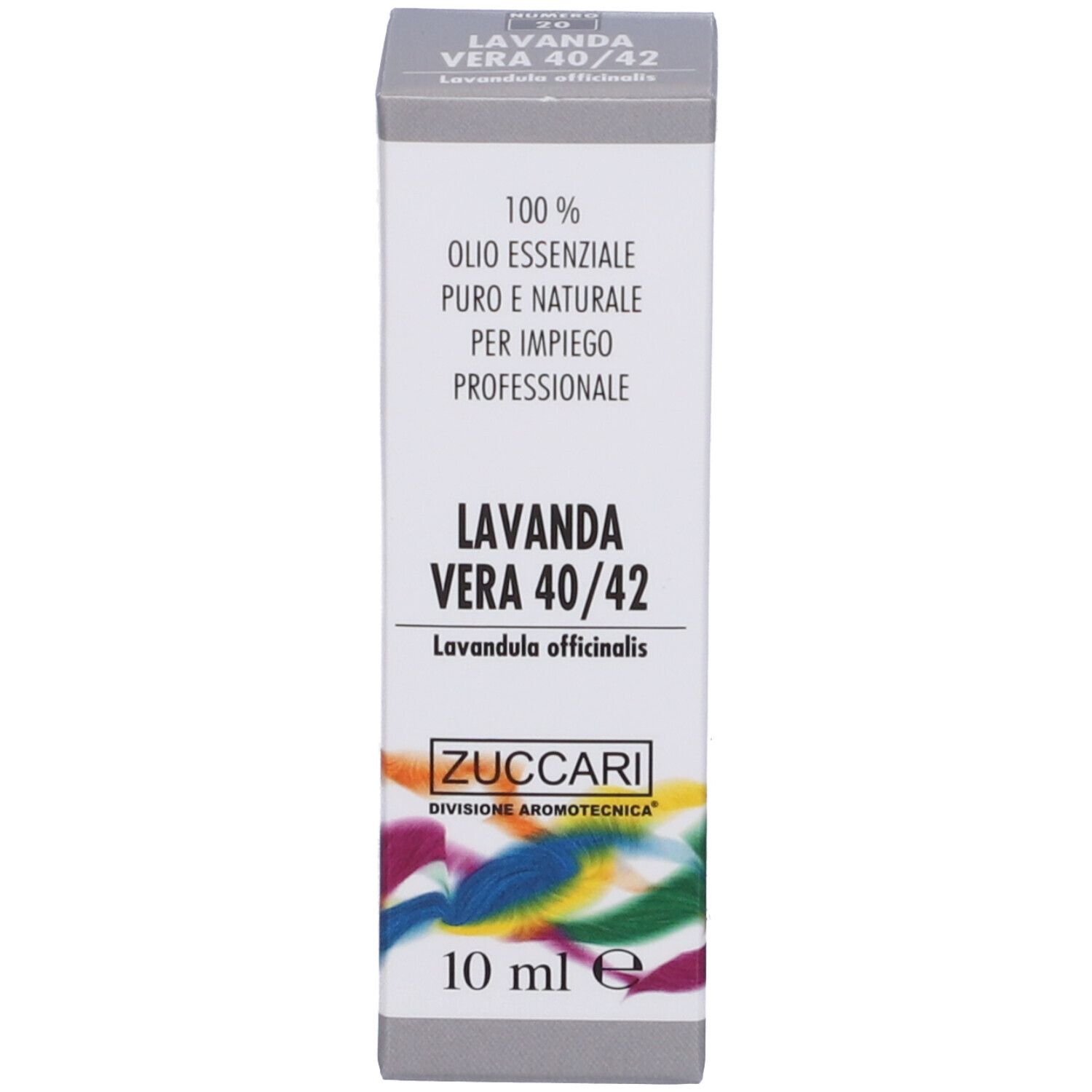 Scatola con scritta: Lavanda Vera 40/42, Zuccari, 10 ml.
