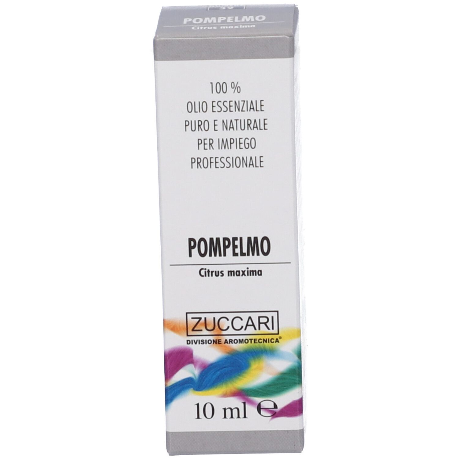 Confezione del prodotto. Scatola con scritta: Pompelmo, Zuccari. 10 ml.