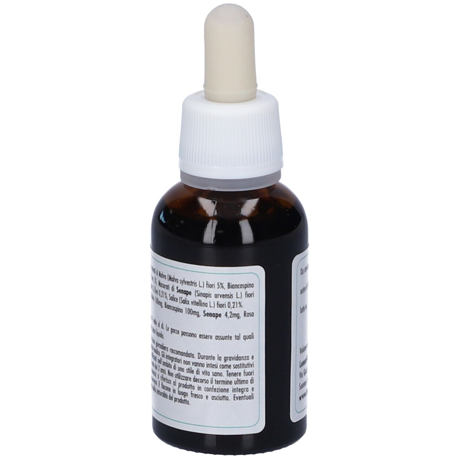 Flacone di vetro marrone con contagocce. Scritta: Equilibre 6, soluzione bevibile. Marchio: Lemuria. Ingredienti sul retro.