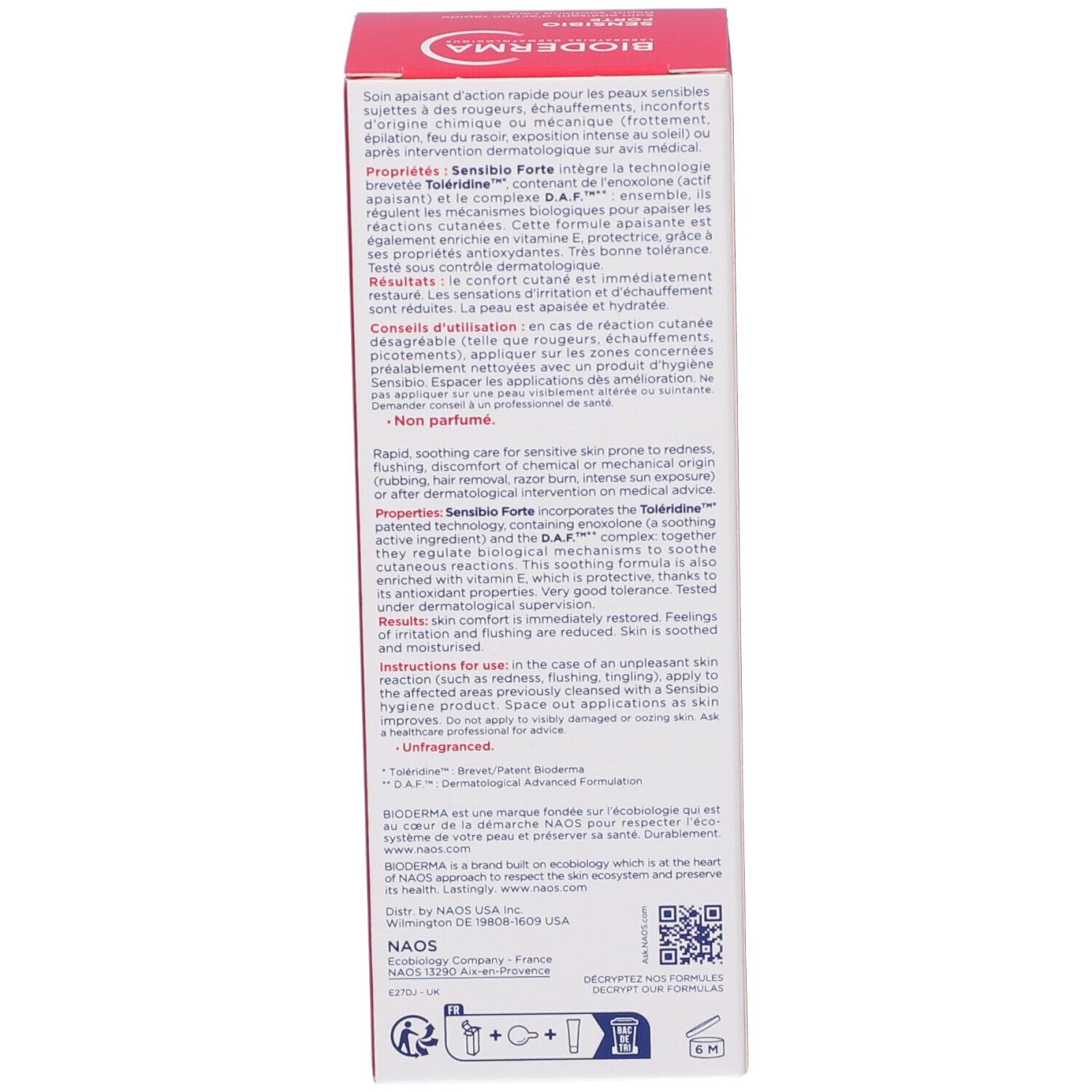 Retro della confezione del prodotto. Testo in più lingue. Informazioni sul prodotto.