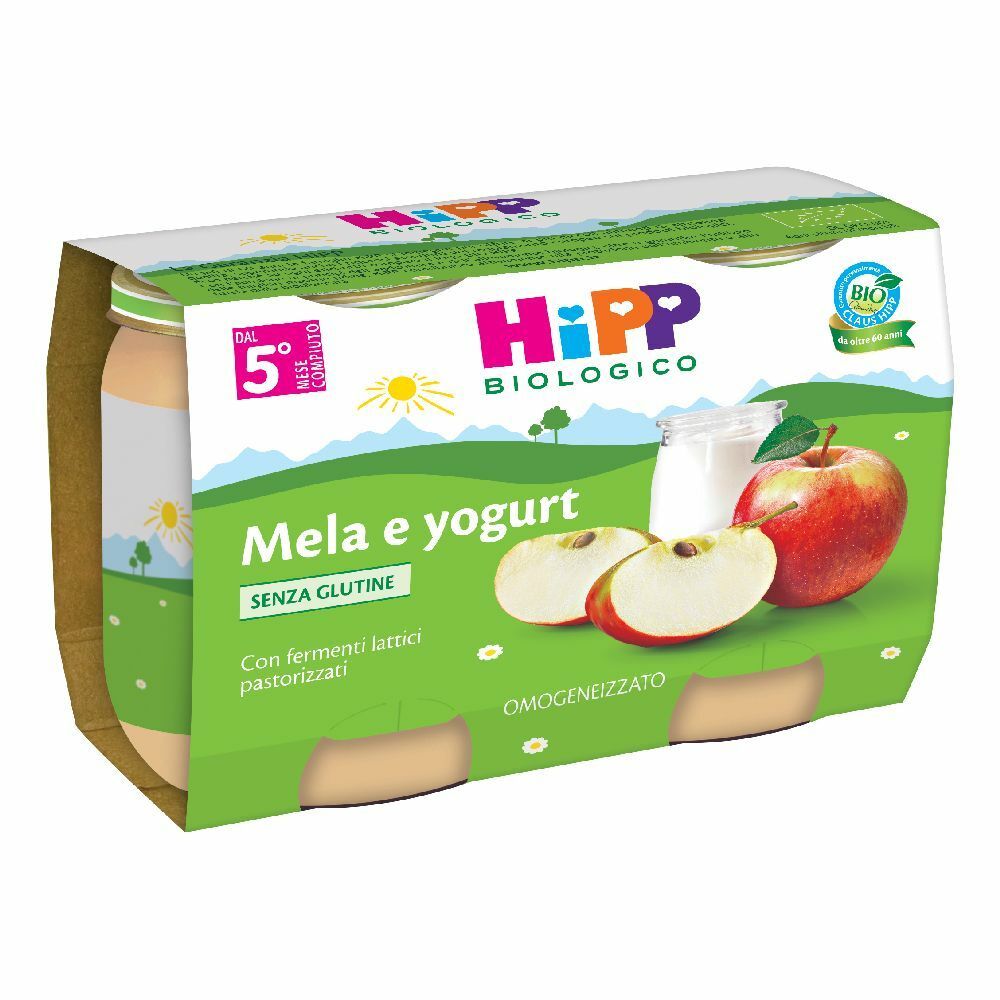 HiPP Biologico Omogeneizzato Mela e Yogurt 2x125 g