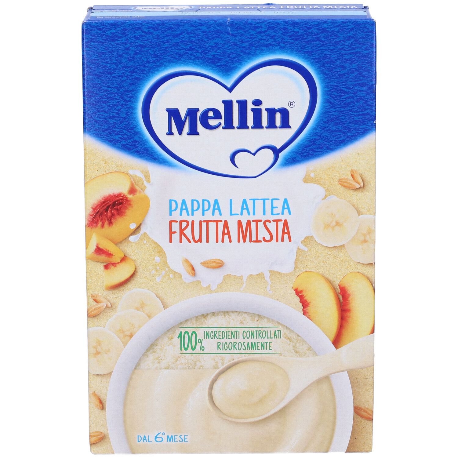 Mellin Pappa Lattea per Bambini Gusto Frutta, 6+ Mesi - 250 gr