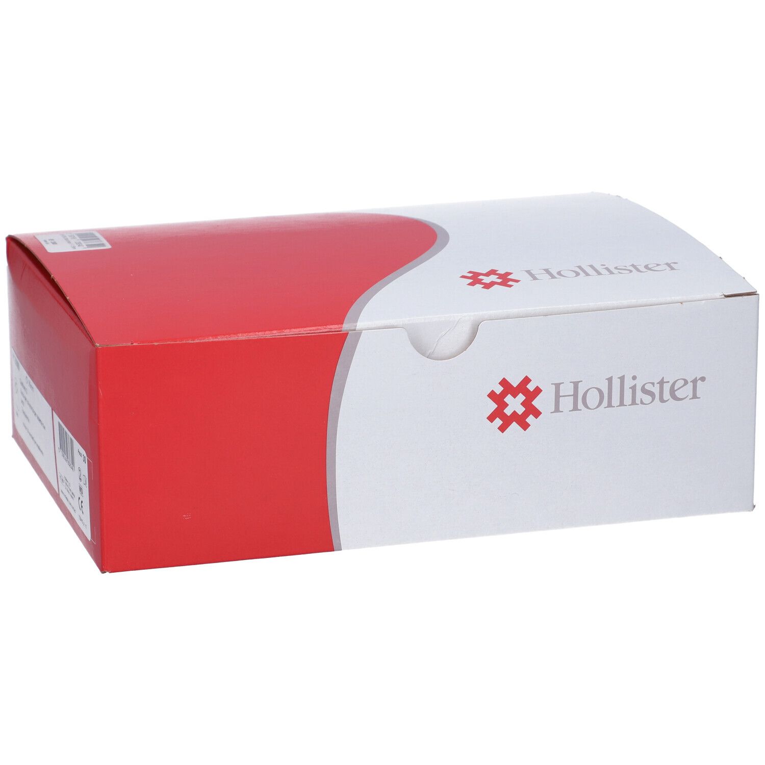 Confezione bianca e rossa. Logo Hollister. Forma rettangolare. Confezione del prodotto.