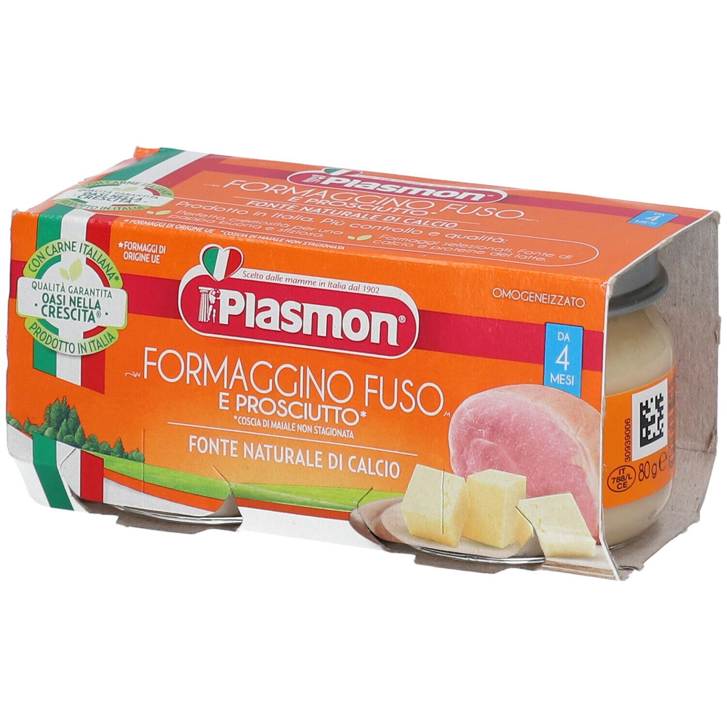 Plasmon® Omogeneizzato Formaggino Fuso e Prosciutto 2x80 g