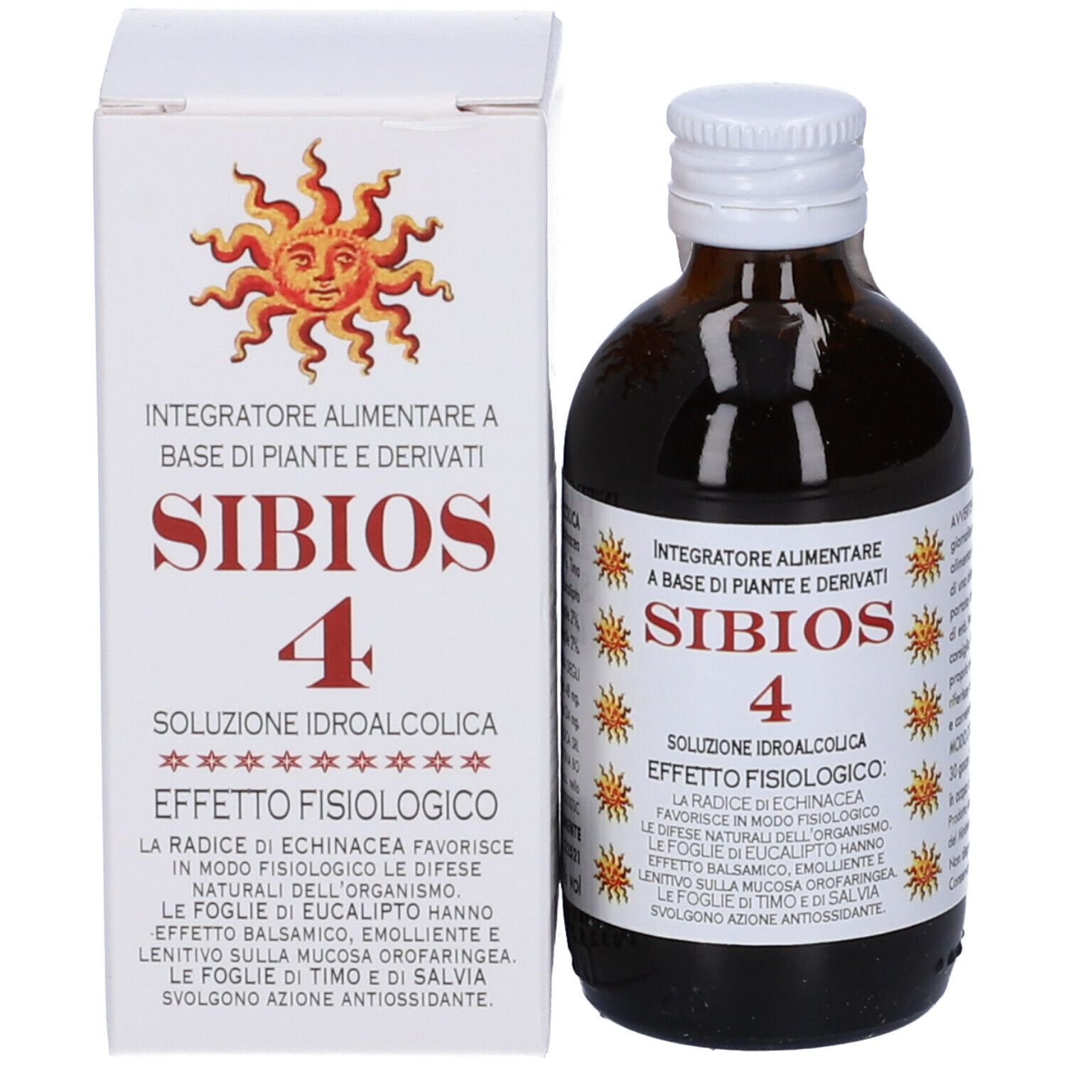 Confezione del prodotto: flacone e scatola. Sulla scatola: nome del prodotto, simbolo solare e informazioni.