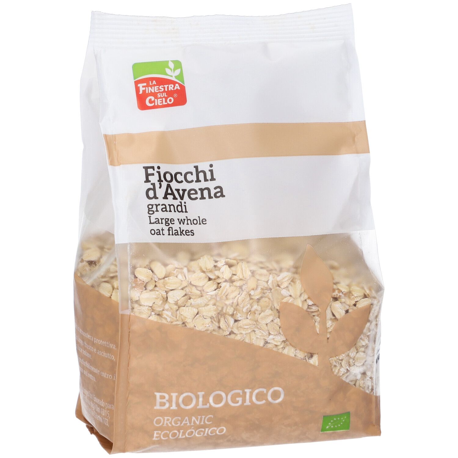 Confezione di fiocchi d'avena integrali, biologici.