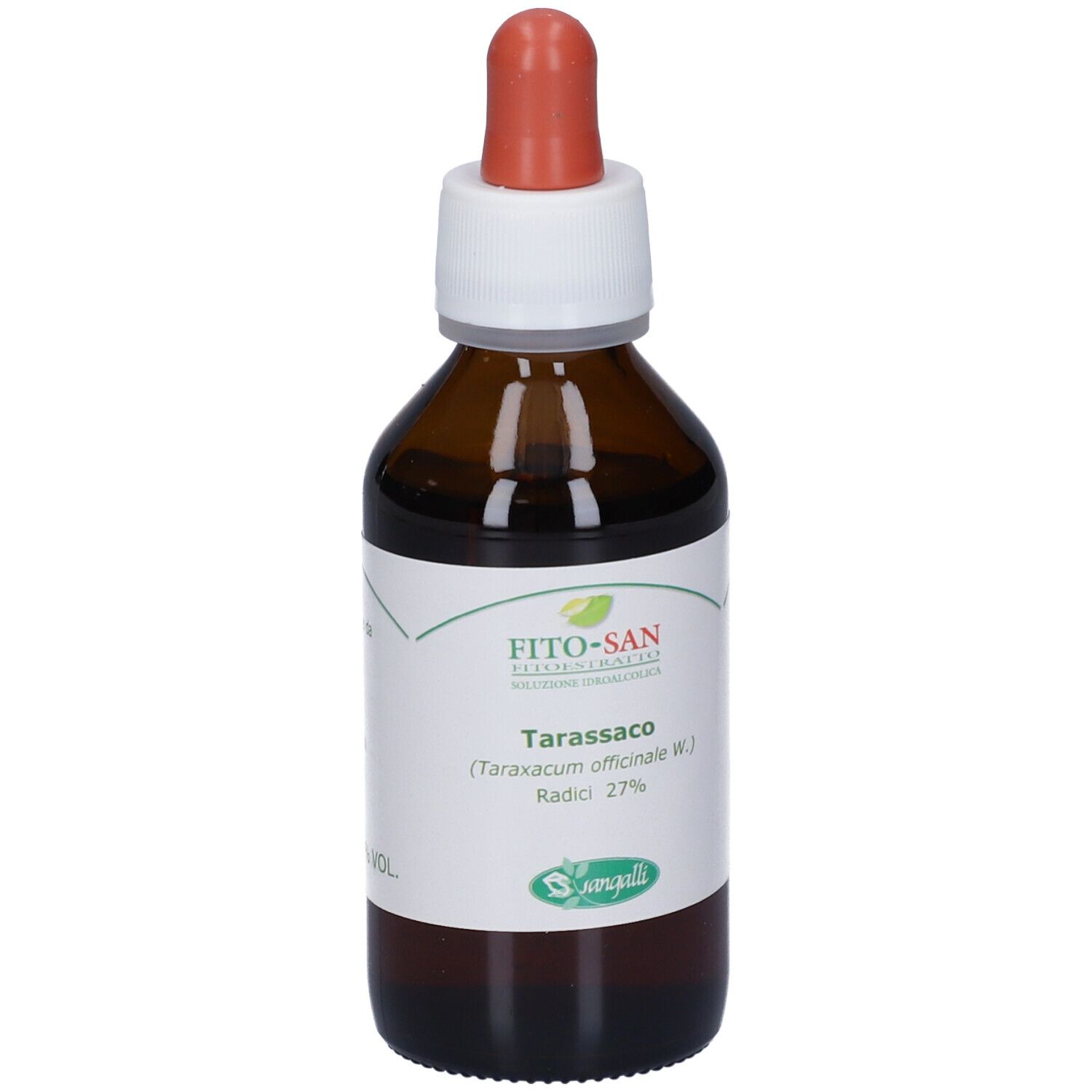 Flacone in vetro marrone con contagocce. Contiene Tarassaco (Taraxacum officinale W.) Radici 27%.