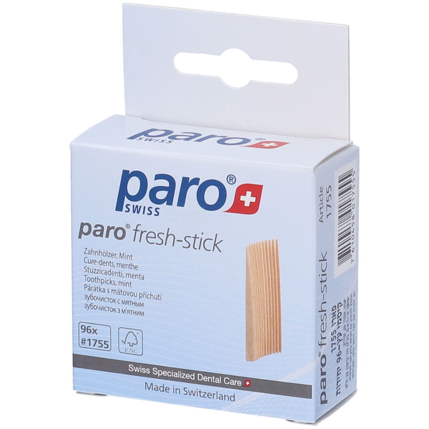 Paro 7-1755 Fresh Sticks Stuzzicadenti Medi Aromatizzati Menta 96 Pz