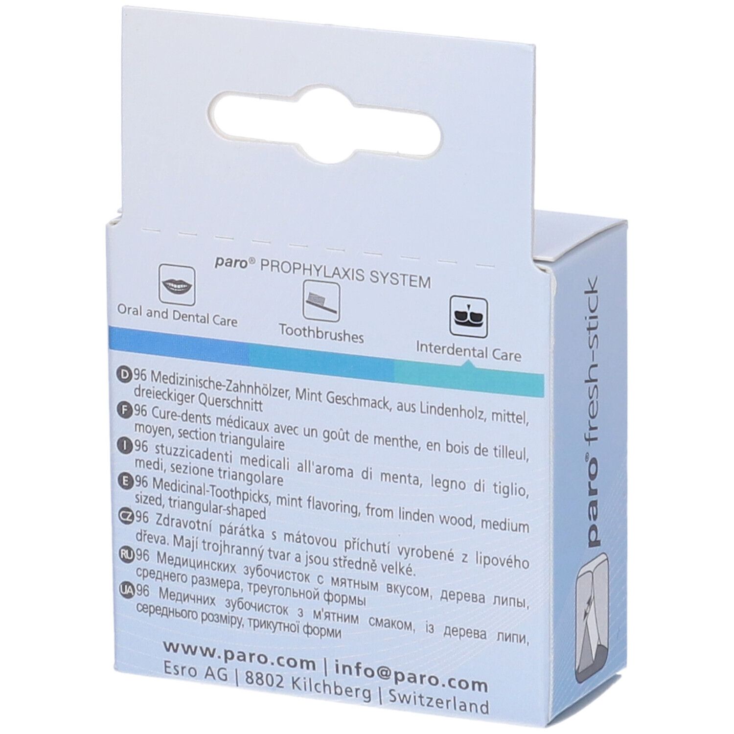 Paro 7-1755 Fresh Sticks Stuzzicadenti Medi Aromatizzati Menta 96 Pz