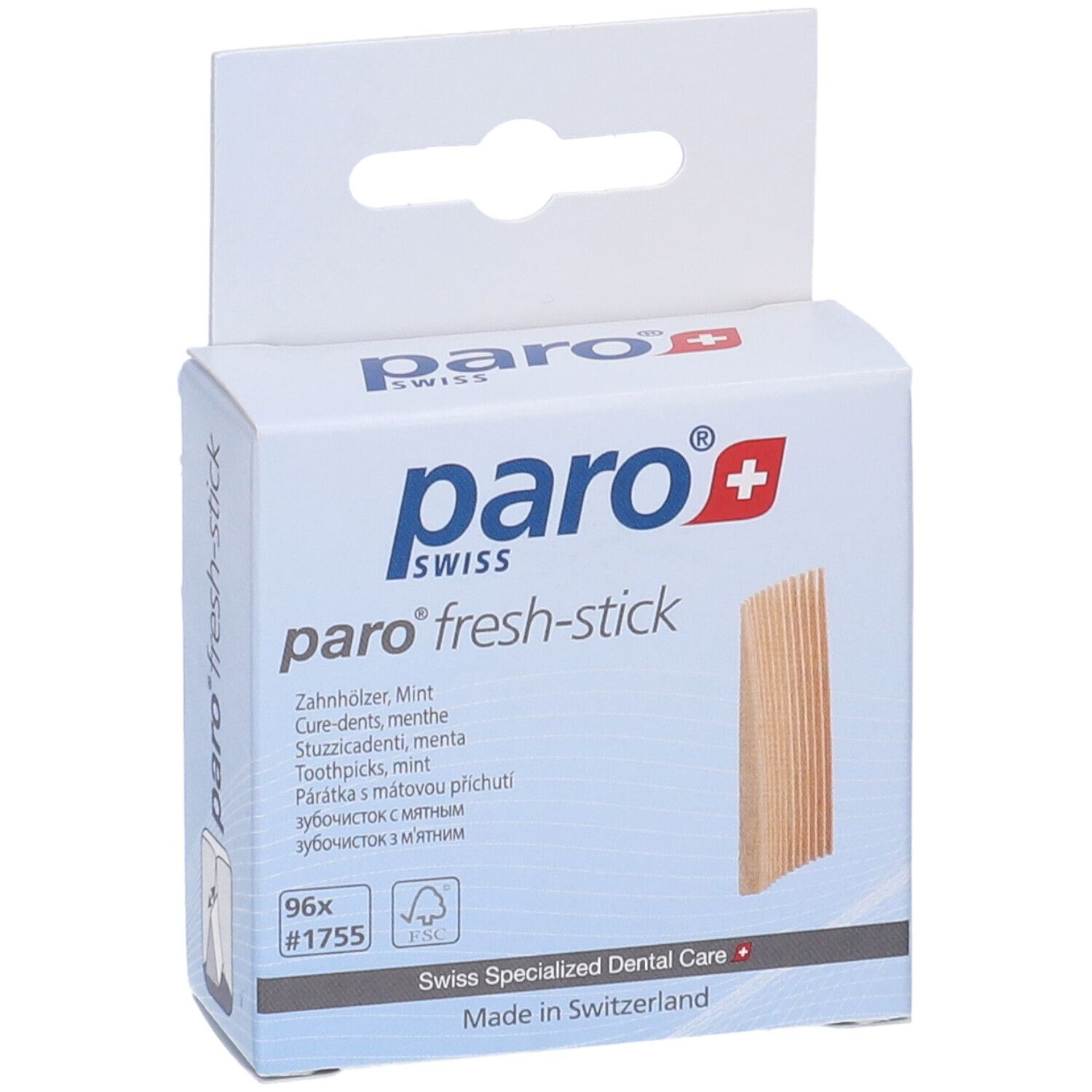 Paro 7-1755 Fresh Sticks Stuzzicadenti Medi Aromatizzati Menta 96 Pz