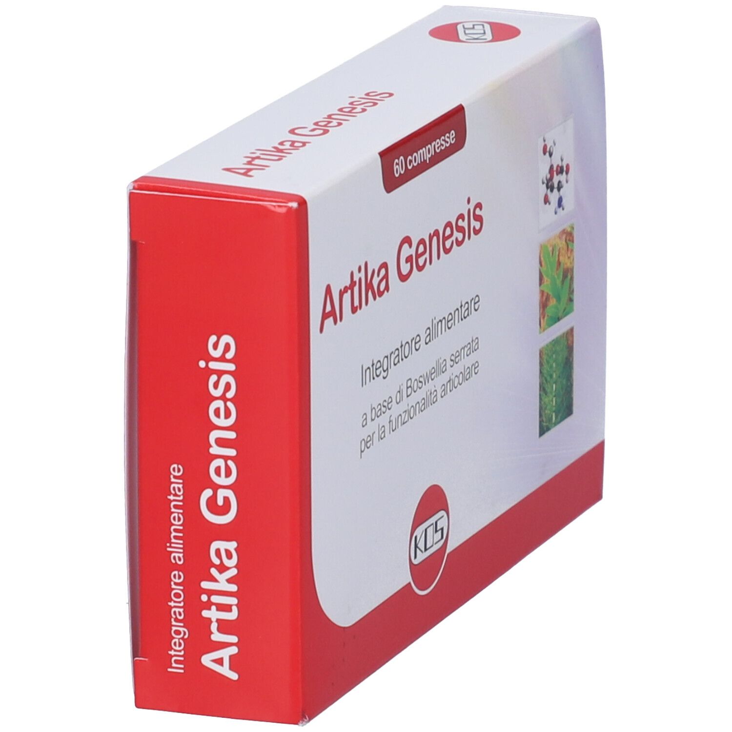 Scatola "Artika Genesis", lato rosso visibile. Nome del prodotto e logo su sfondo bianco.