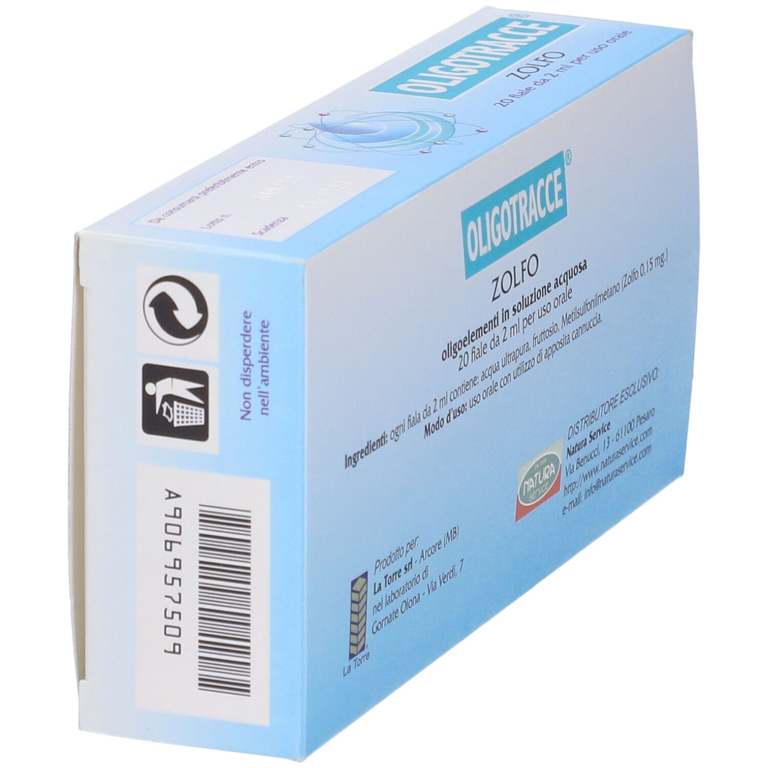 Oligotracce Zolfo 20 Fiale 2 Ml