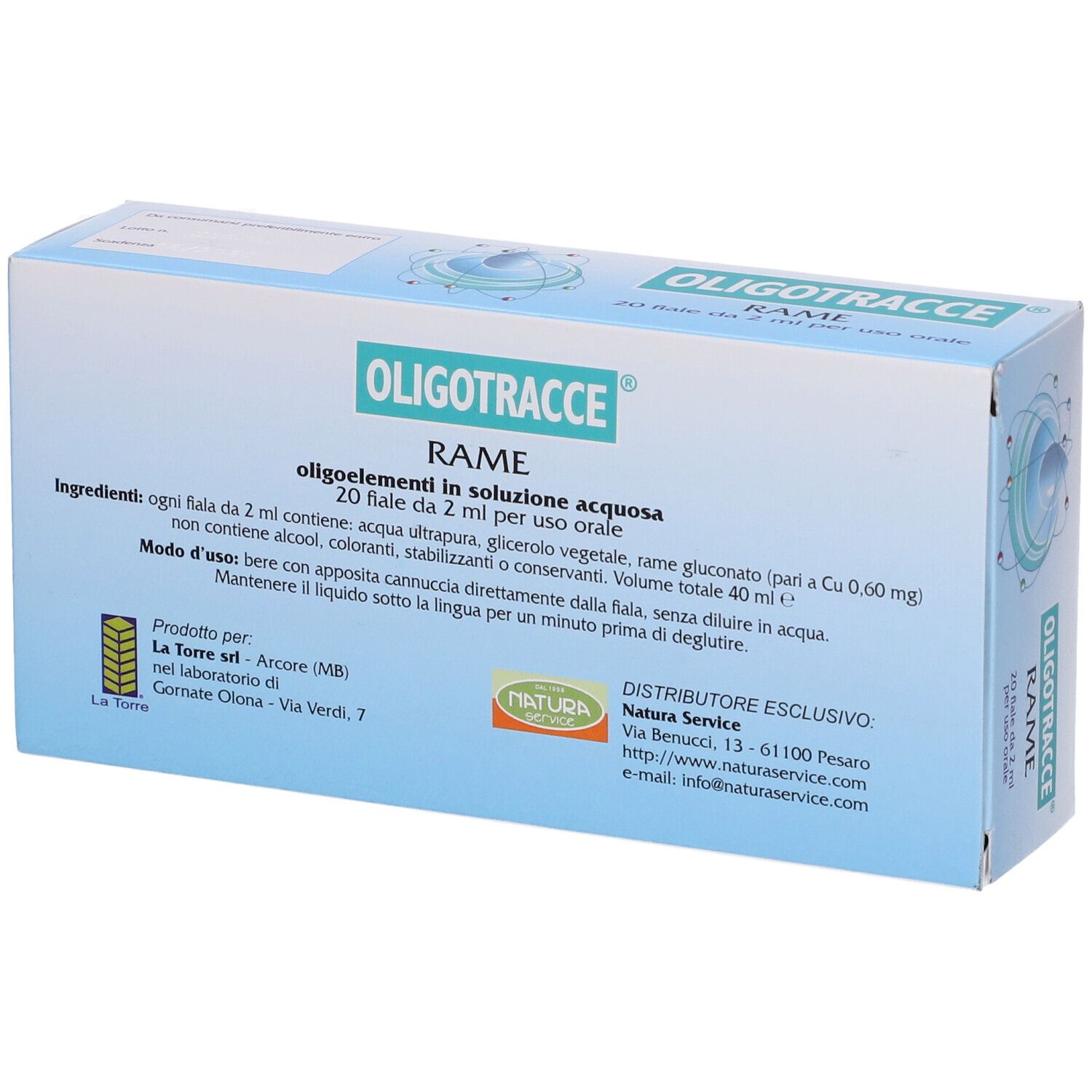Oligotracce Rame 20F 2Ml