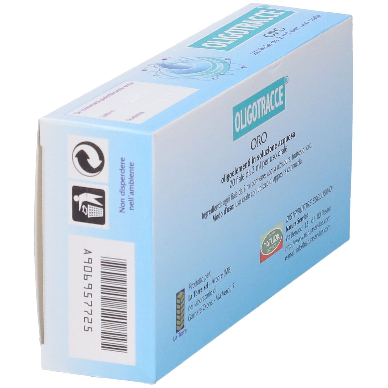 Oligotracce Oro 20 Fiale 2 Ml