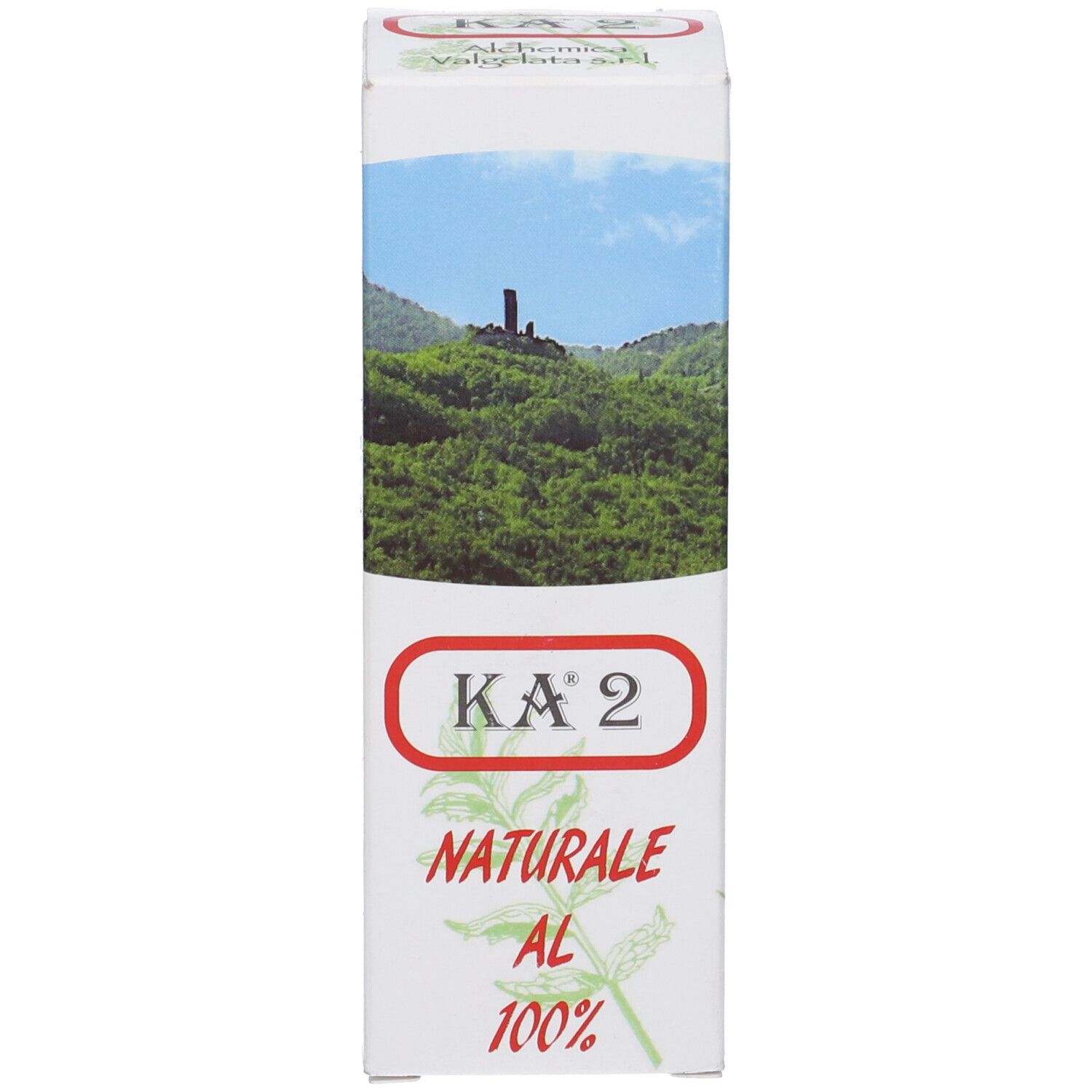 Confezione con paesaggio e testo: KA 2, Naturale al 100%.