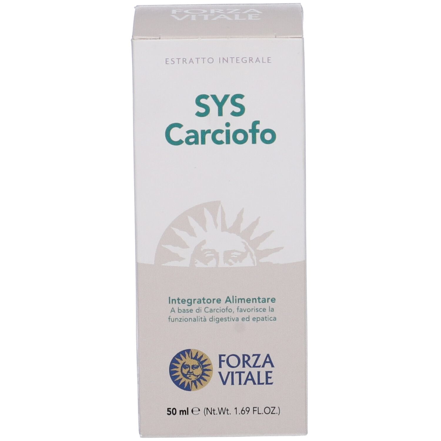 Scatola bianca con logo "SYS Carciofo" e informazioni sul prodotto.