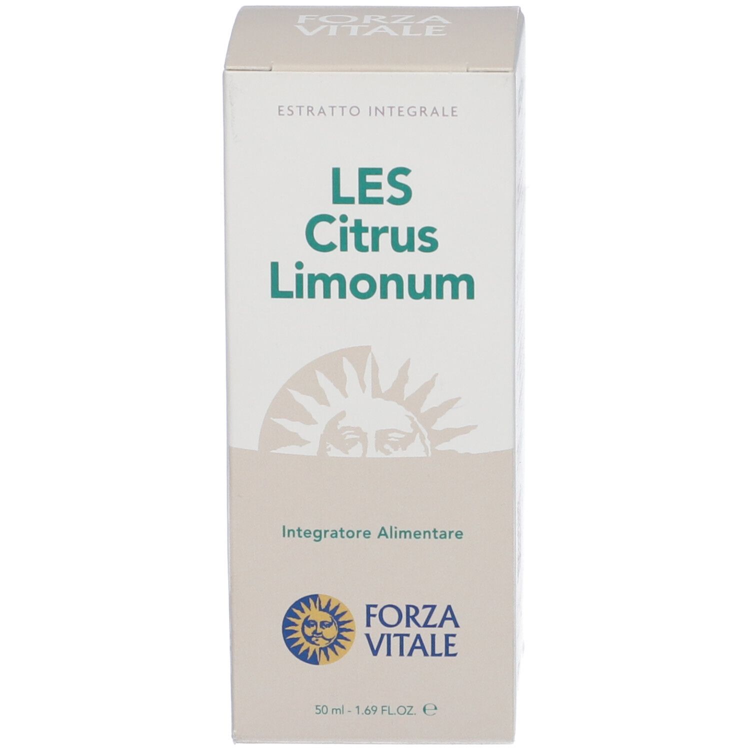 Scatola con "LES Citrus Limonum". Logo "FORZA VITALE".