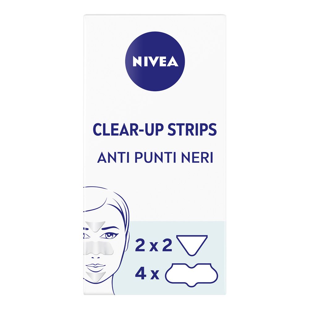 Nivea Clear-Up Strips Zona T 6 cerotti, Cerotti punti neri anti-imperfezioni per la pulizia viso - risparmia il 10% con il codice: NI10