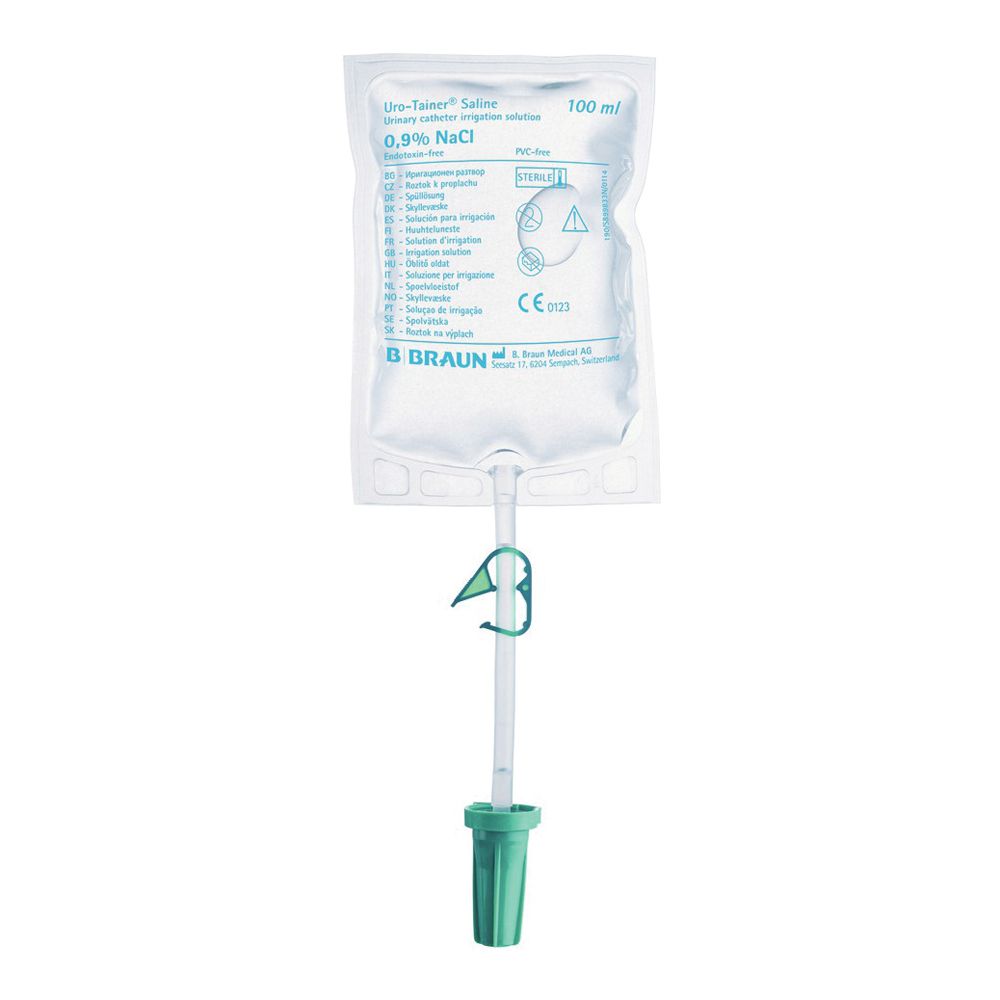 Sistema Pronto All'Uso Sterile E Monouso,Soluzione Cloruro Di Sodio Al 0,9% Per Irrigazione Capacita' 100Ml 10 Pezzi Urotainer