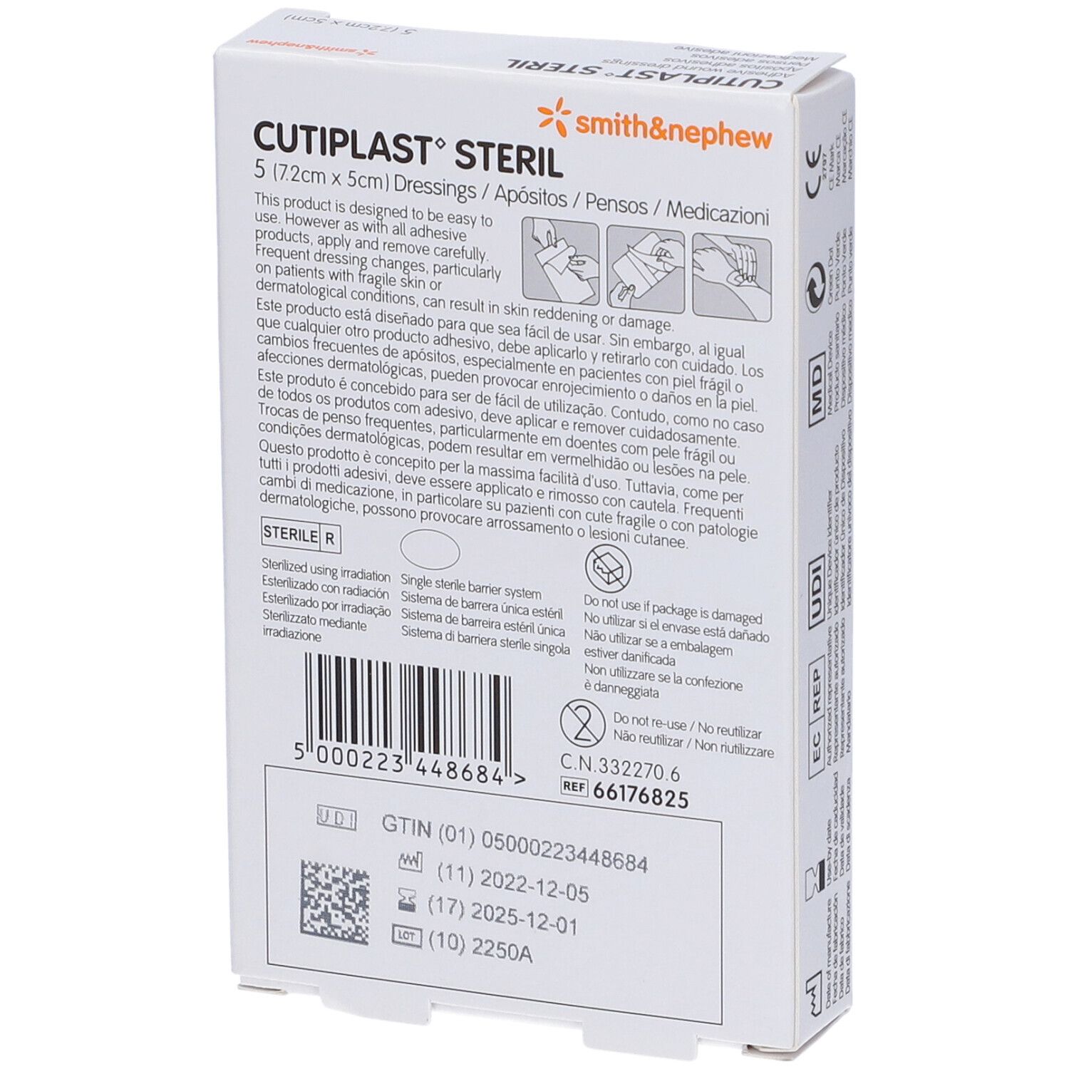 Medicazione Cutiplast Steril Adesiva Supporto In Tnt Adesivo Poliacrilato Ipollergenico Tampone Non Aderente 7,2X5 Cm 5 Pezzi