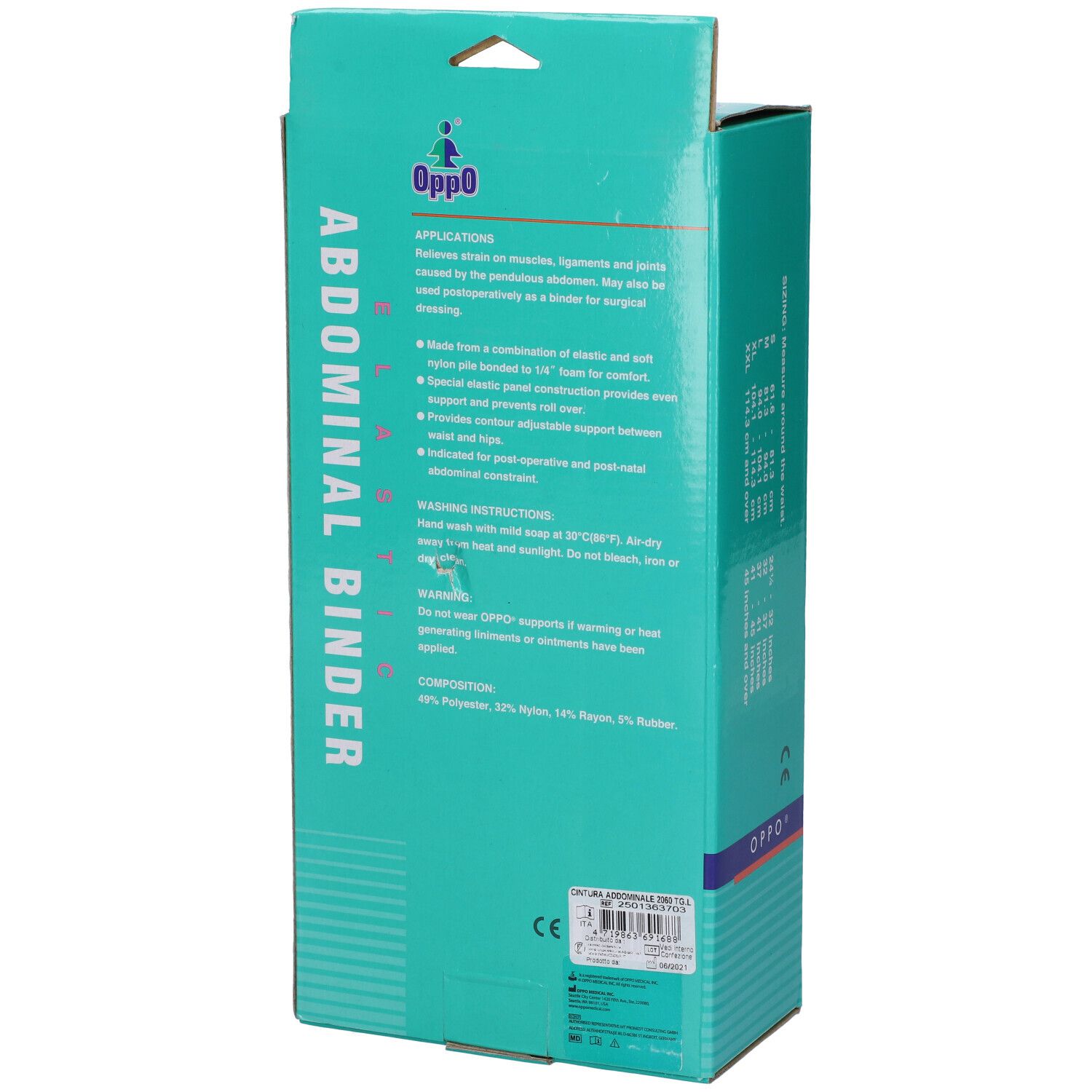 Oppo Fascia Elastica Addominale Con Velcro 2060 L