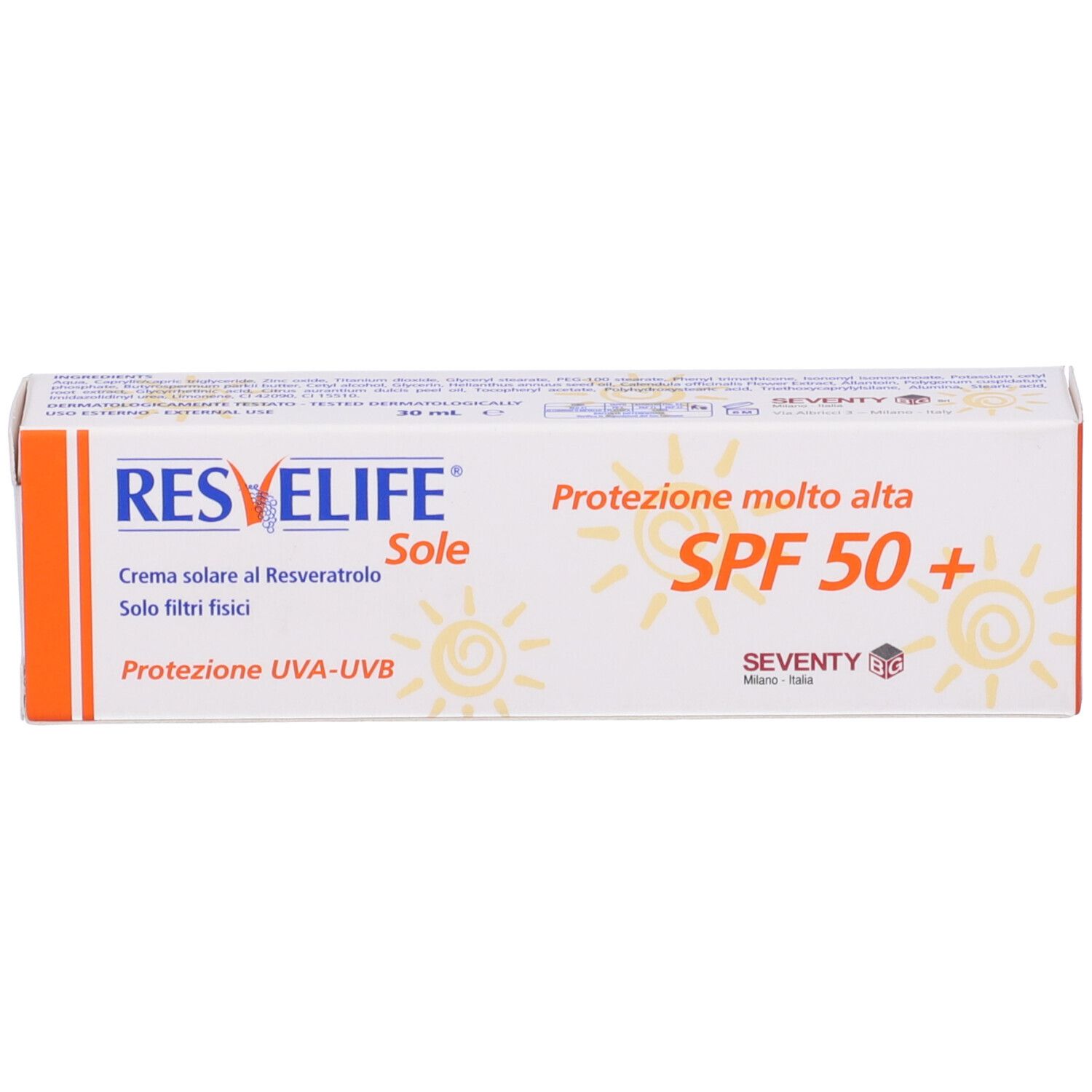 Resvelife Sole Tot Crema Spf50 30 Ml