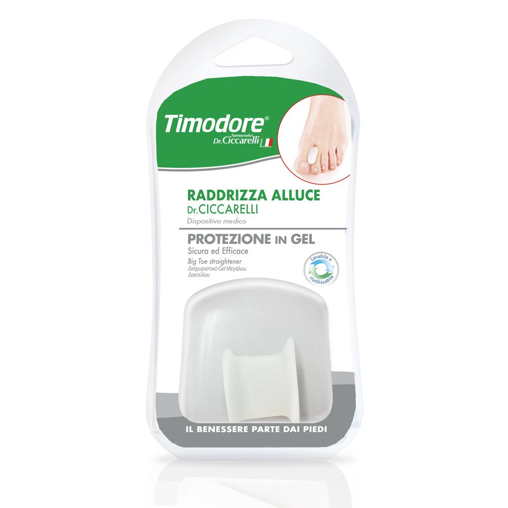 Raddrizza Alluce In Gel Di Silicone Bianco Semitrasparente Sagomata Per Proteggere E Riallineare L'Alluce Evitando Lo Sfregamento Fra Il Primo E Il Secondo Dito Igienepiede 1 Pezzo