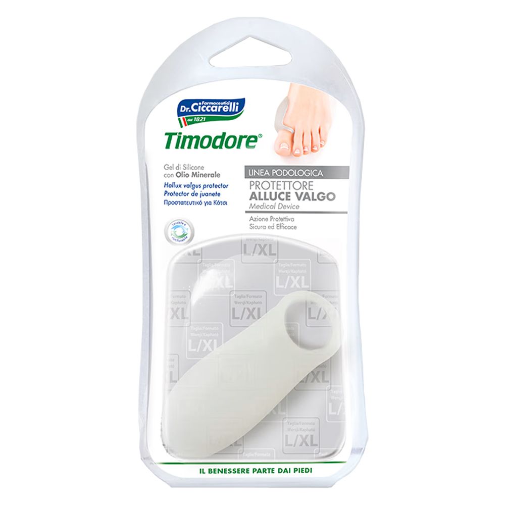 Protettore Alluce Valgo Realizzato In Gel Di Silicone Biancosemitrasparente Sagomato Per Avvolgere La Parte Dolente E Sensibile Dell'Alluce Igienepiede 1 Pezzo