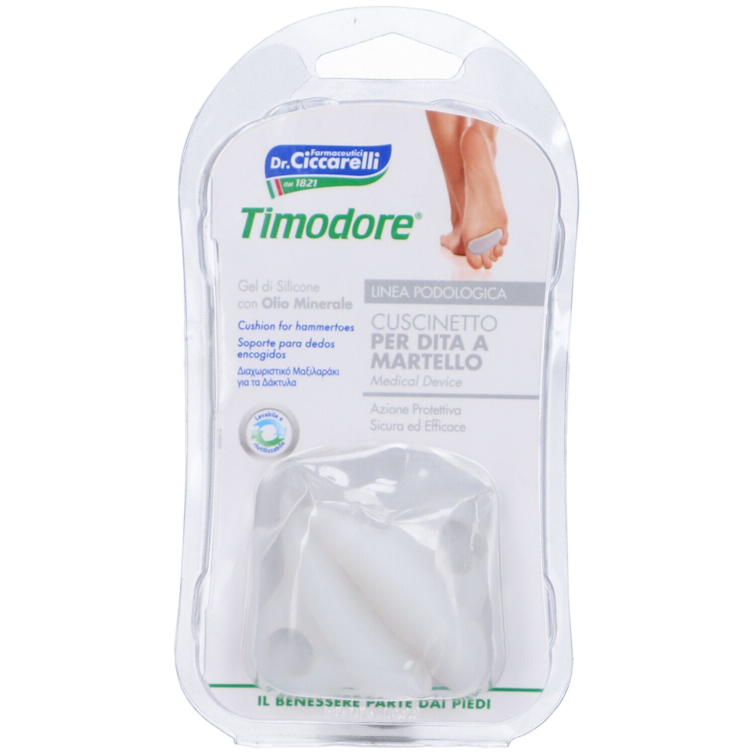 Cuscinetto Per Dita A Martello Realizzato In Gel Di Siliconebianco Semitrasparente Sagomata Per Proteggere E Distendere Le Dita Contratte Igienepiede 2 Pezzi