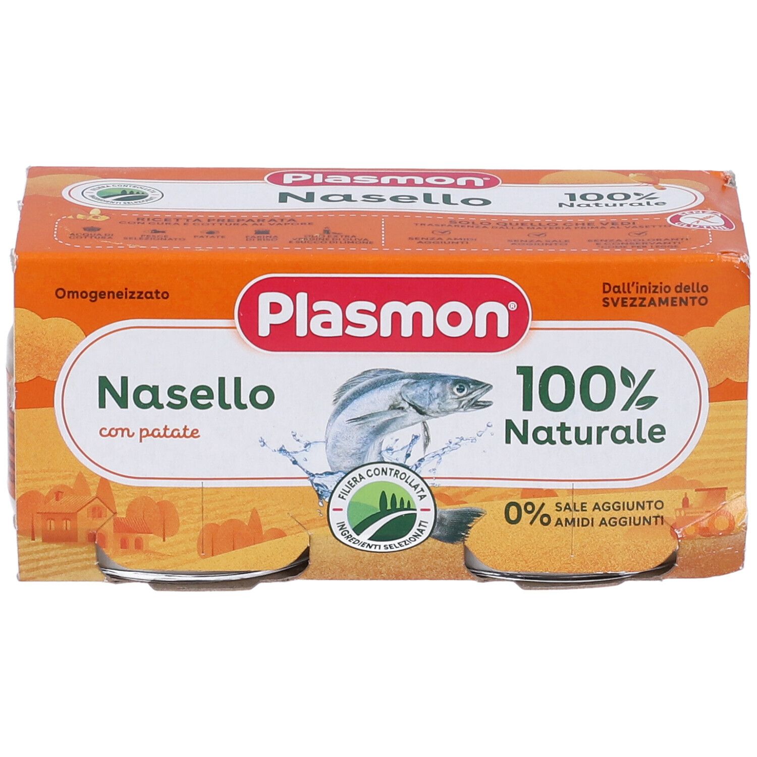 Plasmon® Omogeneizzato Nasello con Patate 2x80 g