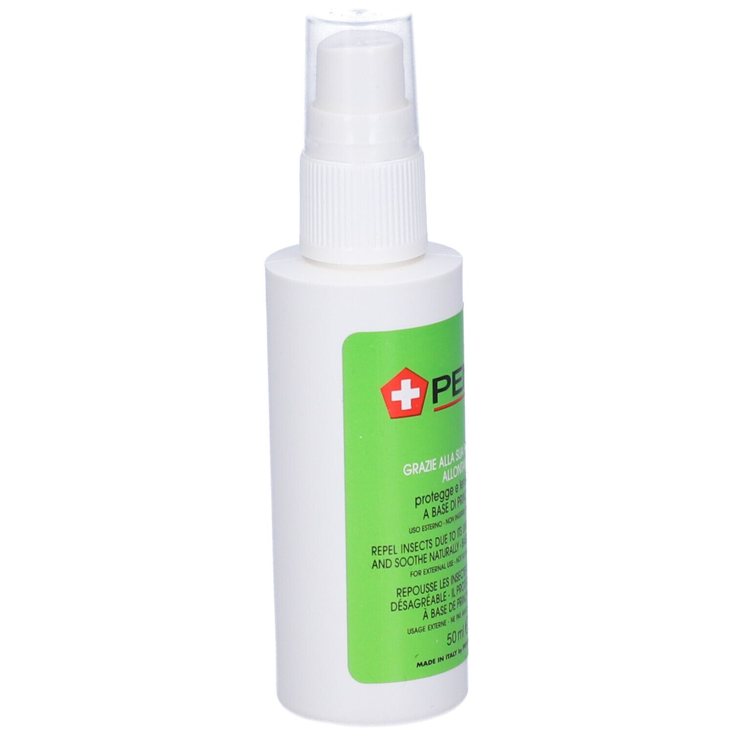Flacone spray bianco con etichetta verde. Scritta: PENTA Z spray. 50 ml. Con spruzzatore.