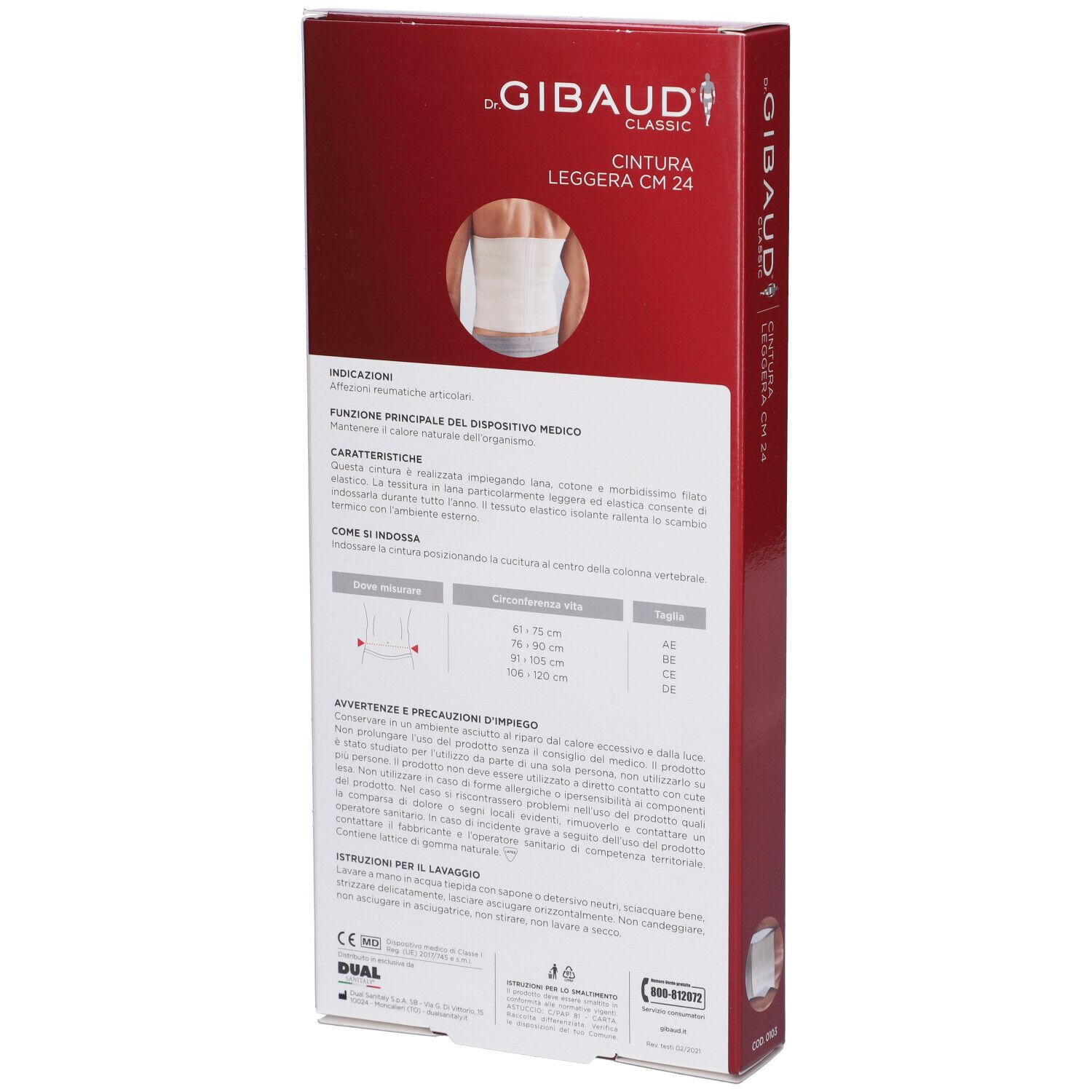 Cintura Leggera Gibaud 24 Cm Taglia Be