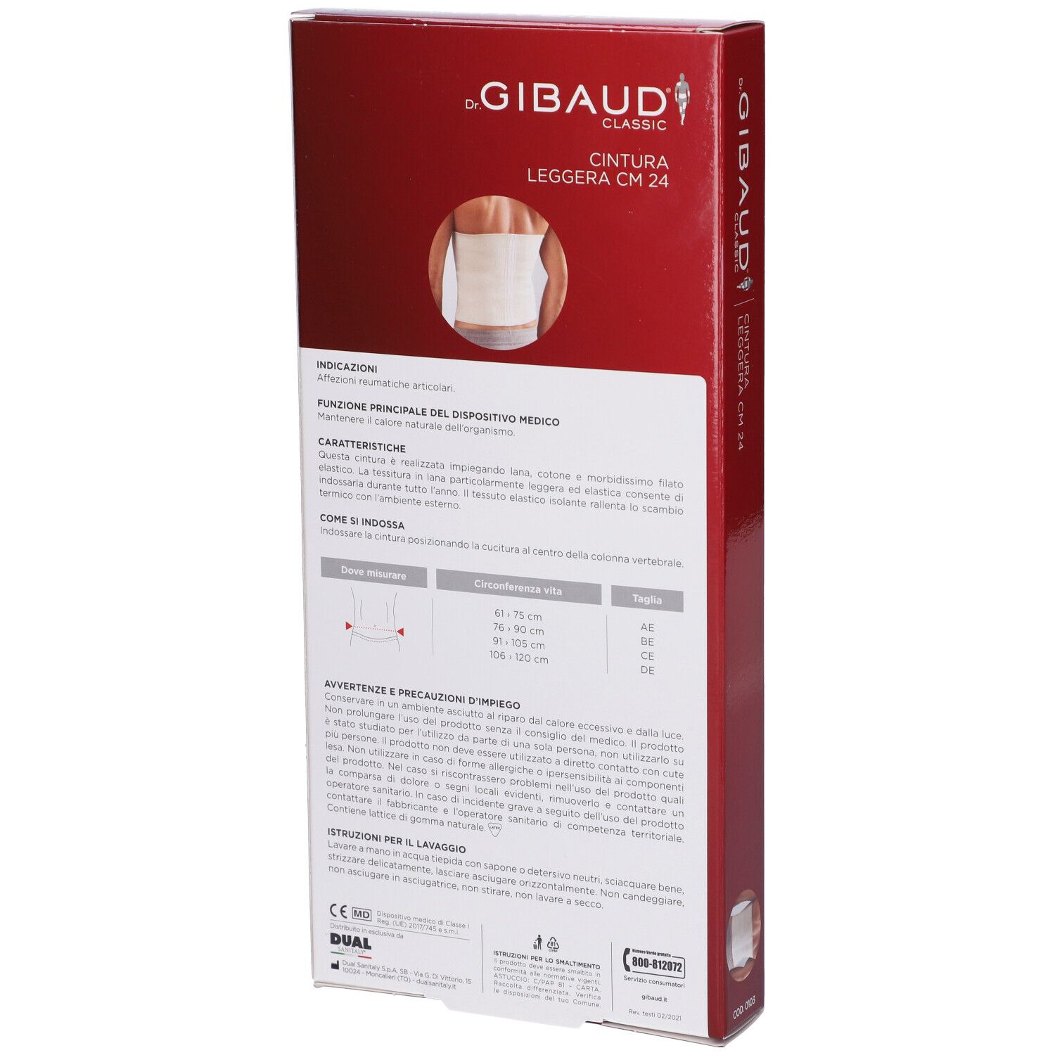 Cintura Leggera Gibaud 24 Cm Taglia Ce