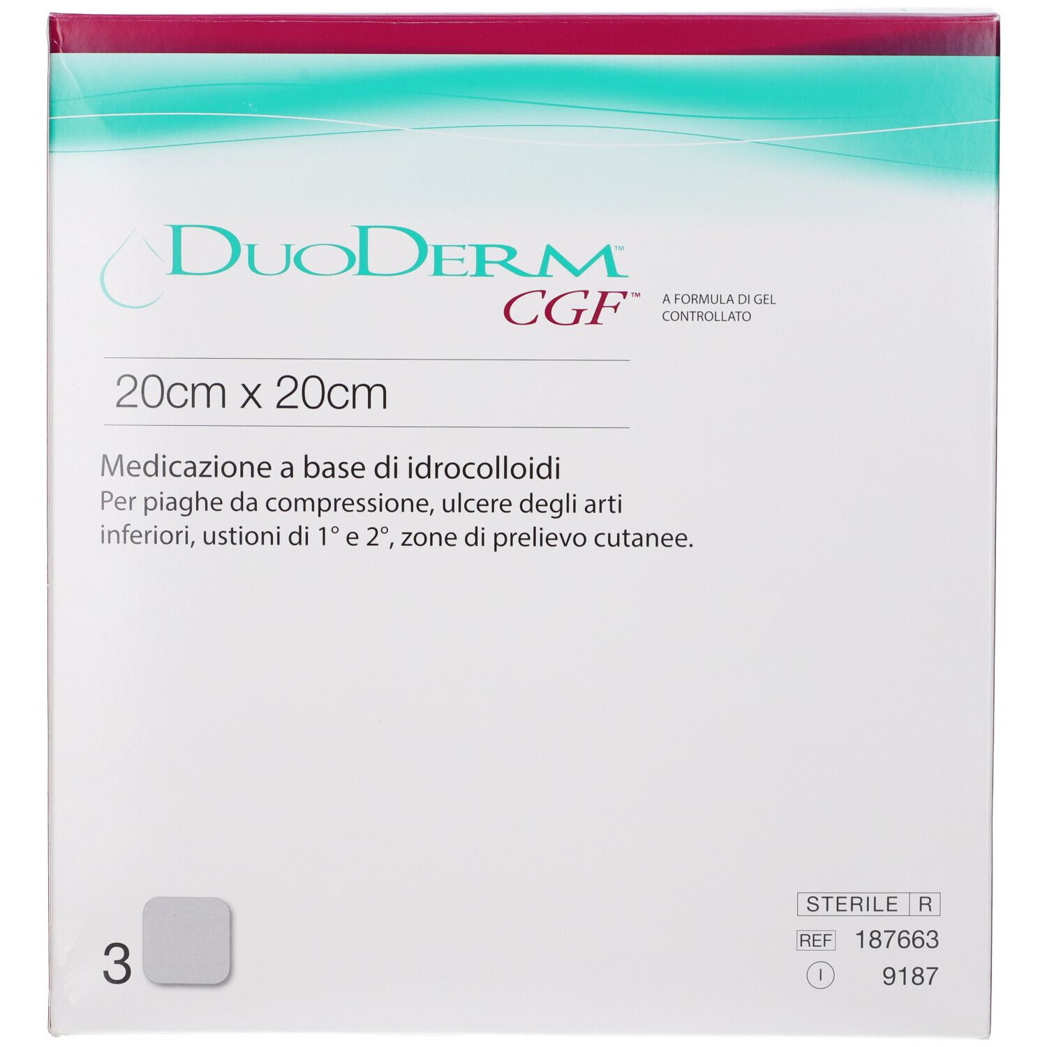 Medicazione Con Idrocolloidi Sterile Senza Bordo Adesivo Duoderm CGF 20x20cm