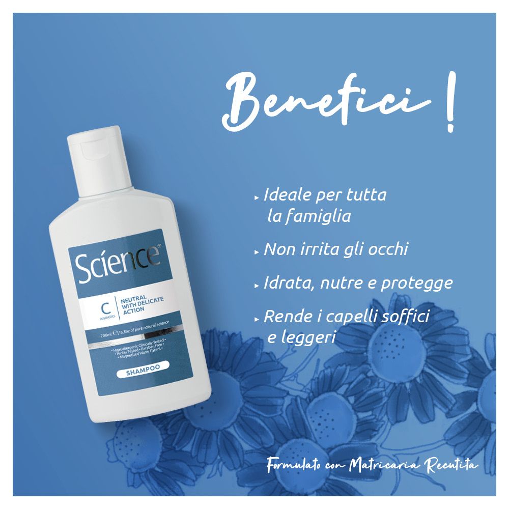 Science Hair Care Shampoo Neutro ad Azione Delicata 200ml