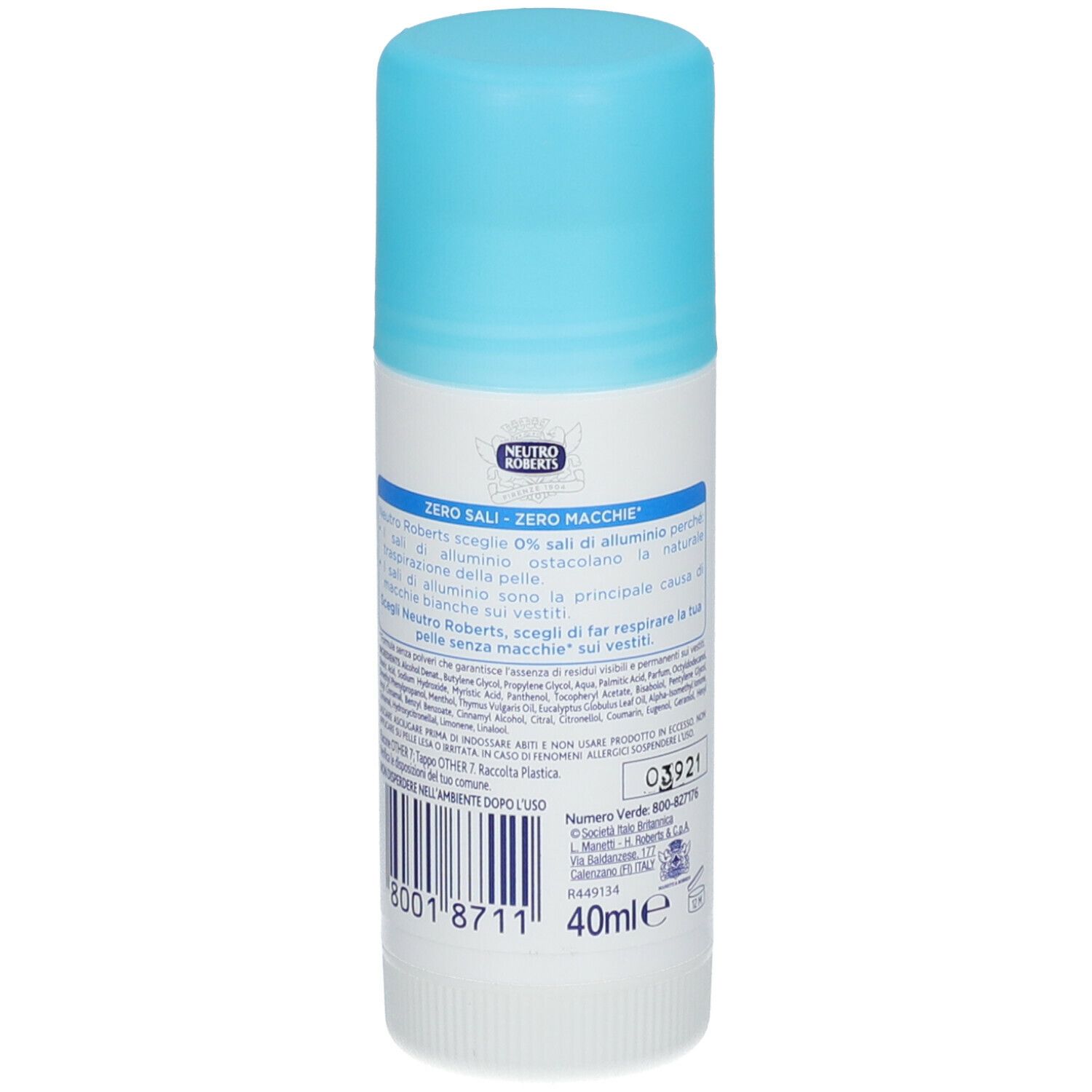 Neutro Roberts Deodorante Stick Fresco Blu