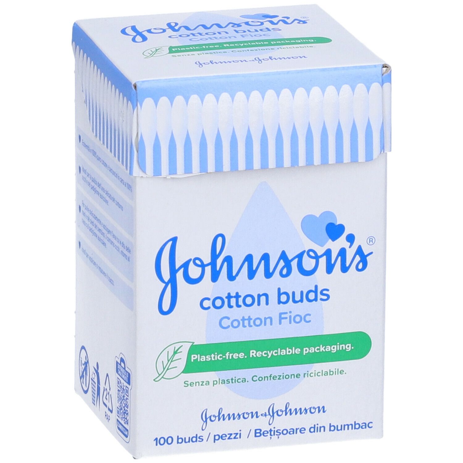 Bocoton - Cotton fioc con limitatore per bambini, 60 pz