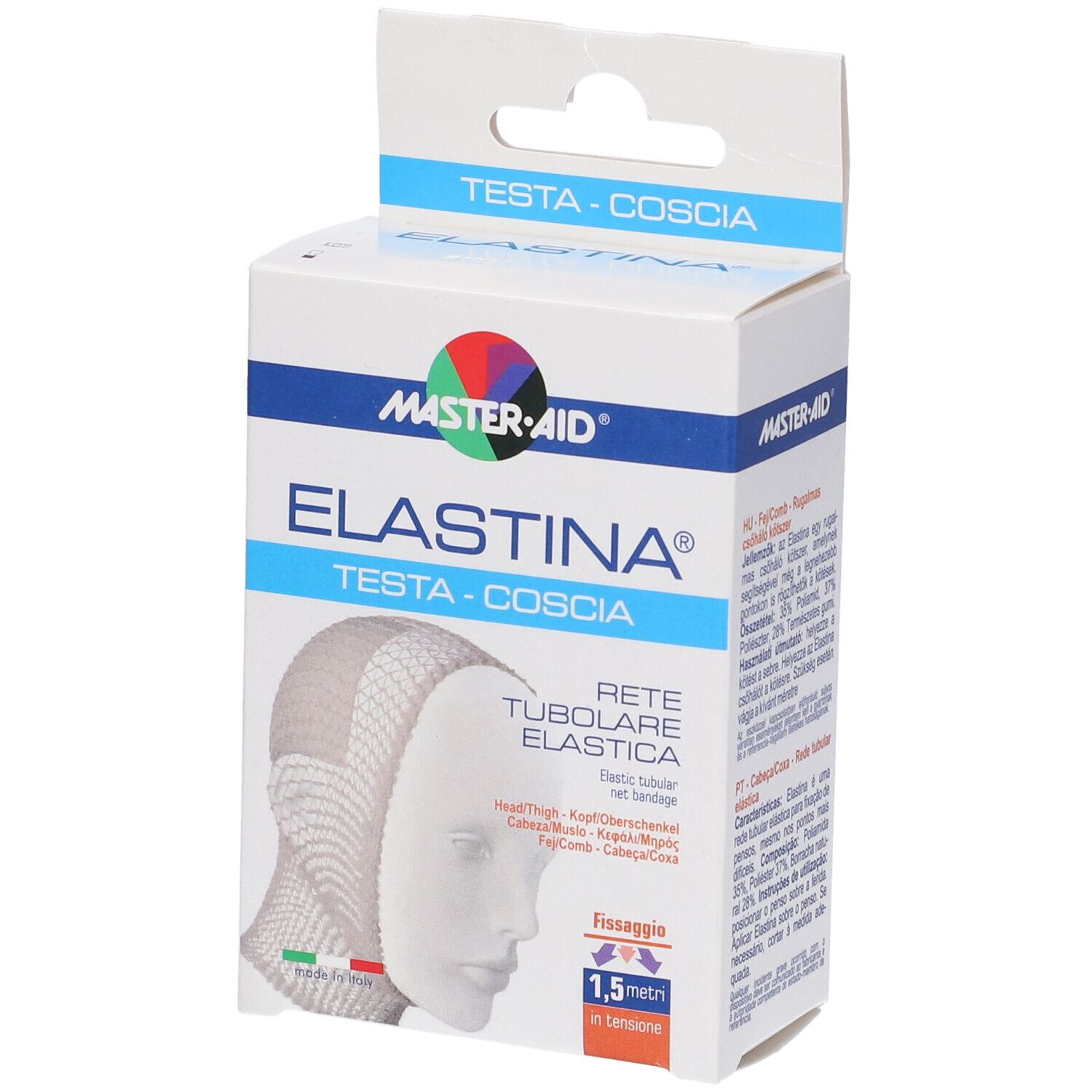 Rete Tubolare Elastica Ipoallergenica Master-Aid Elastina Testa/Coscia 1,5 Mt In Tensione Calibro 6 Cm